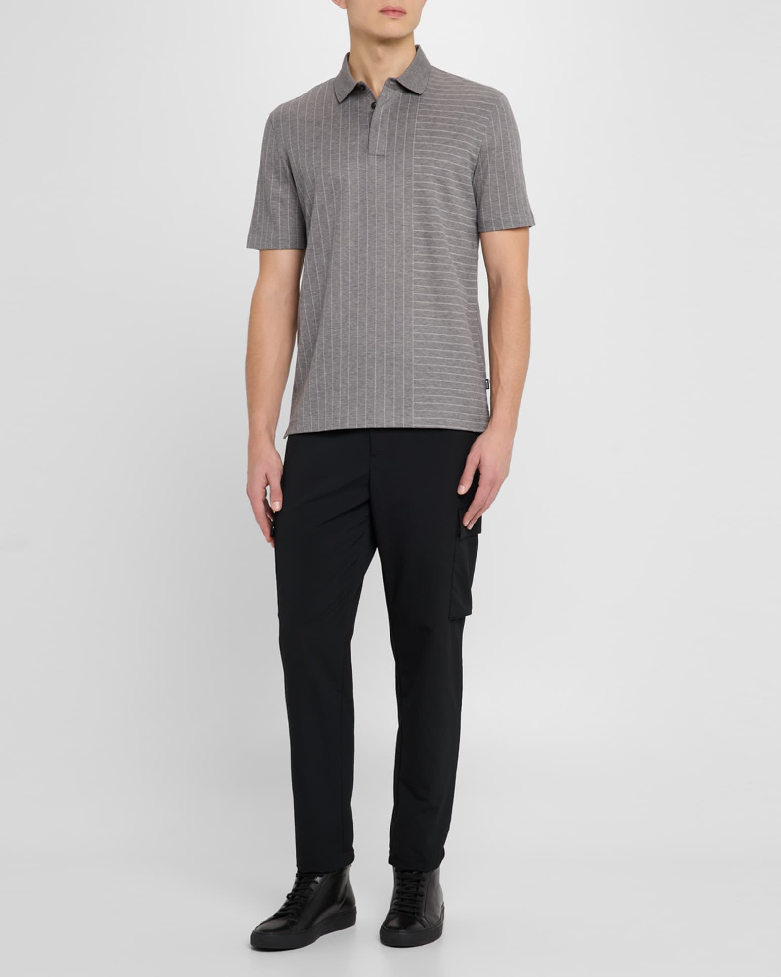 Men's Pack Dual Pinstripe Polo Shirt - Thumbnail 2