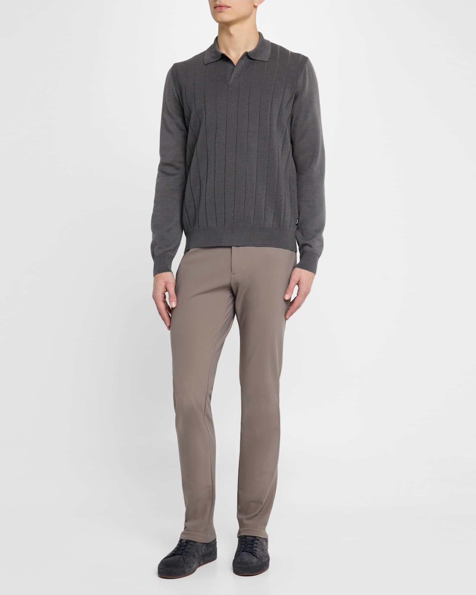 Men's Beduardo Wide Rib Polo Sweater - Thumbnail 2