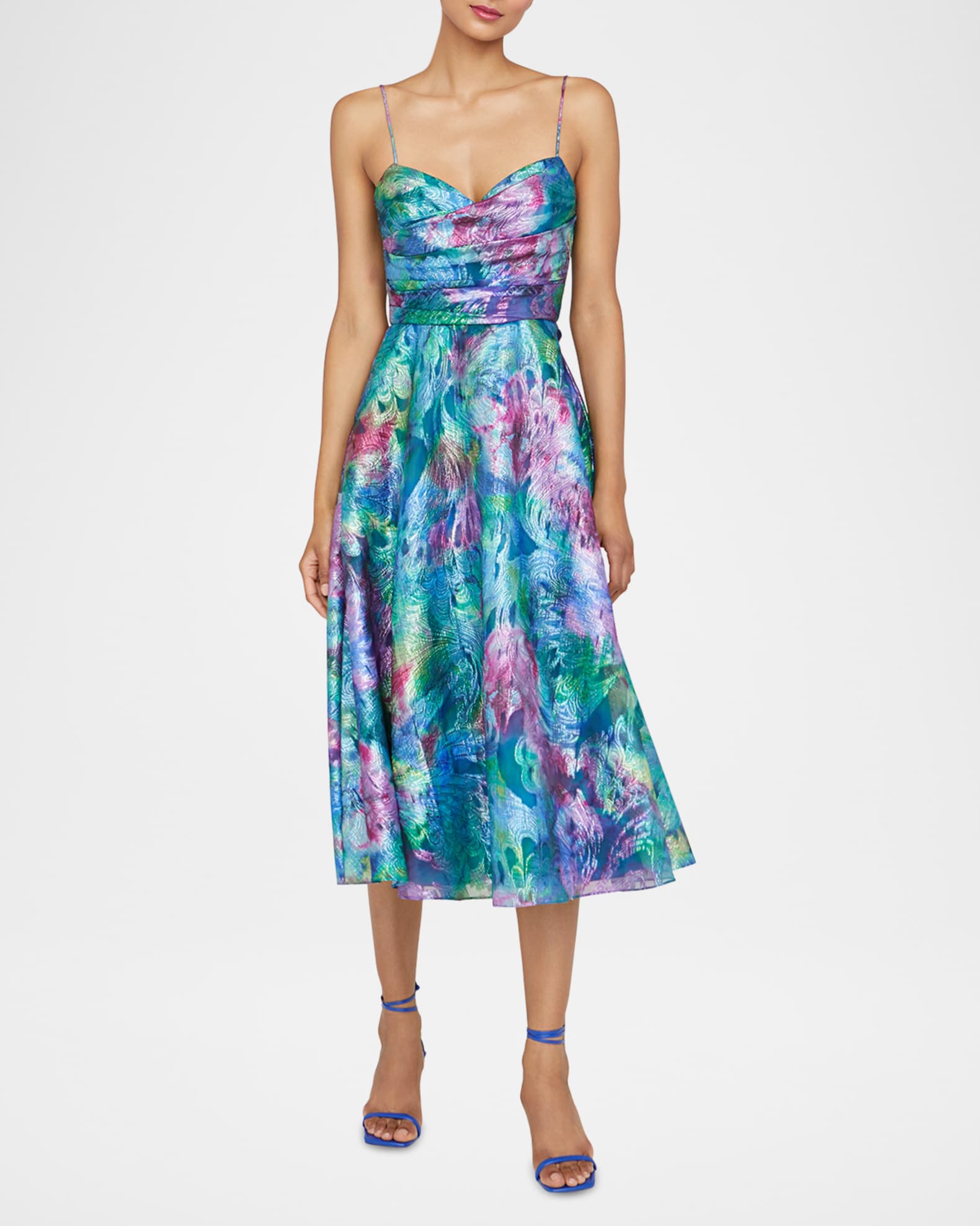 Allegra Metallic Fil Coupe Midi Dress 1