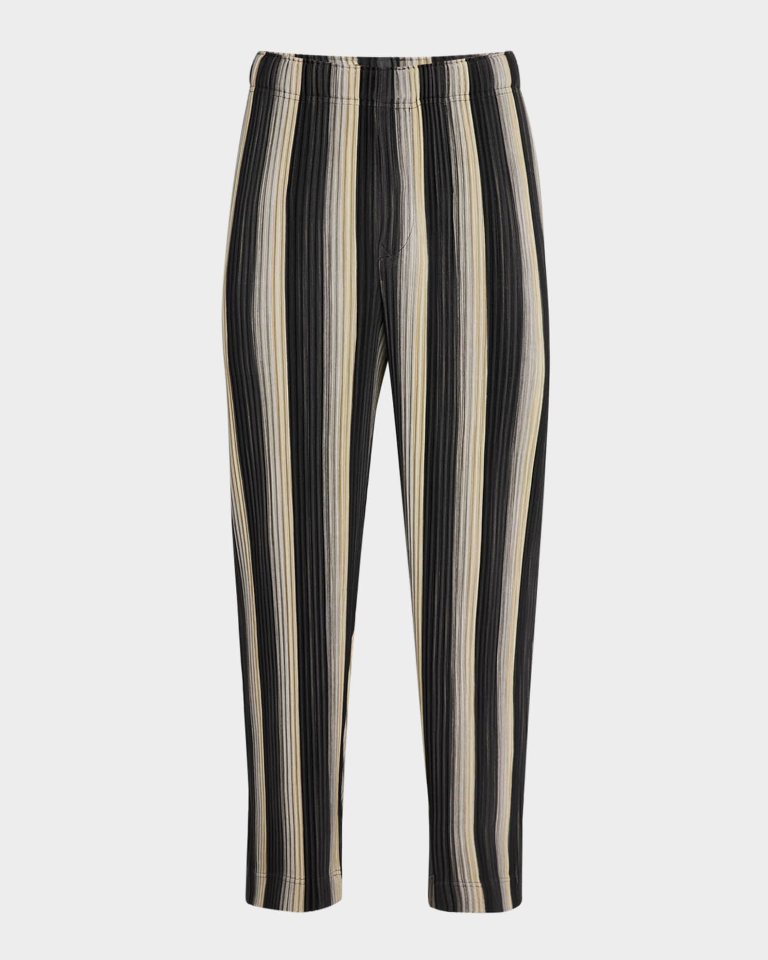 Men's Pleated Stripe Pants 0