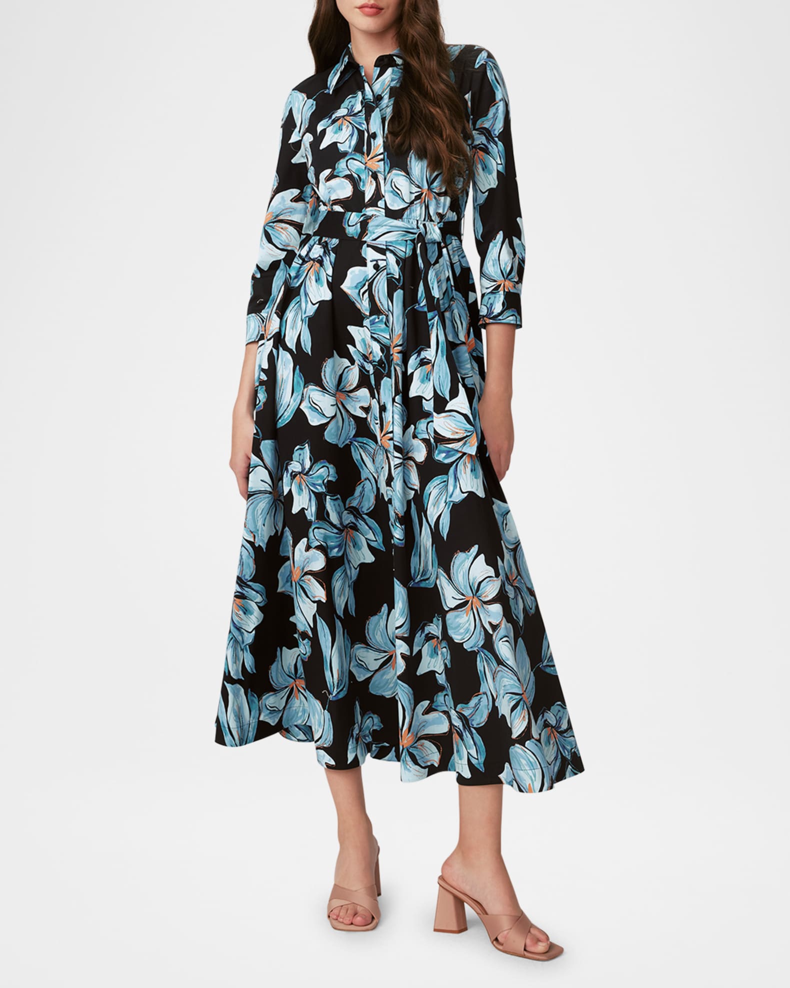 Blaine Floral-Print Midi Shirtdress 1