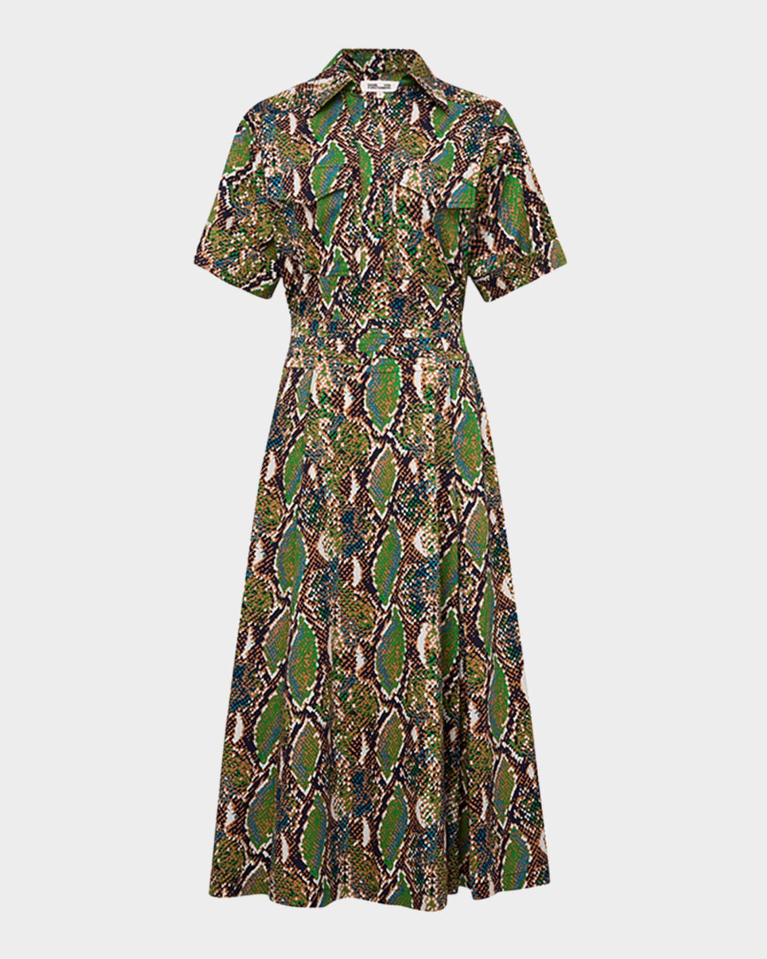Snakeskin midi shirt dress top