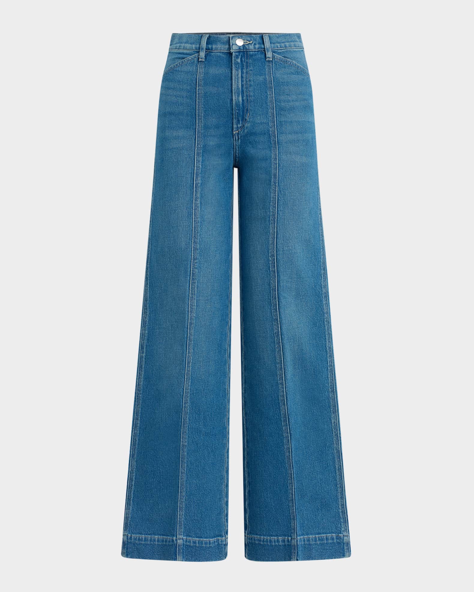 The Front Seam Wide-Leg Jeans 0