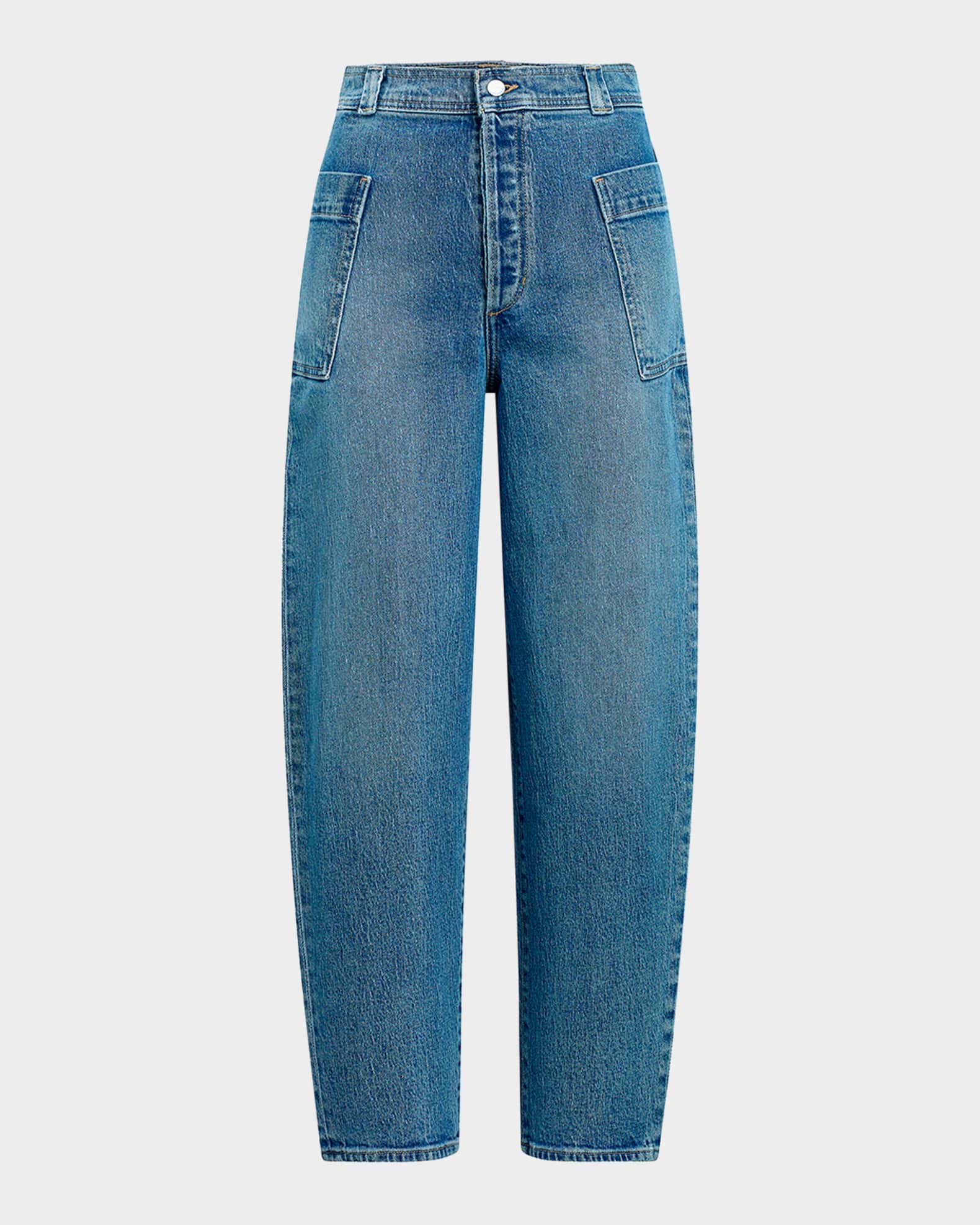 The Phoebe Patch Pocket Barrel-Leg Jeans 0