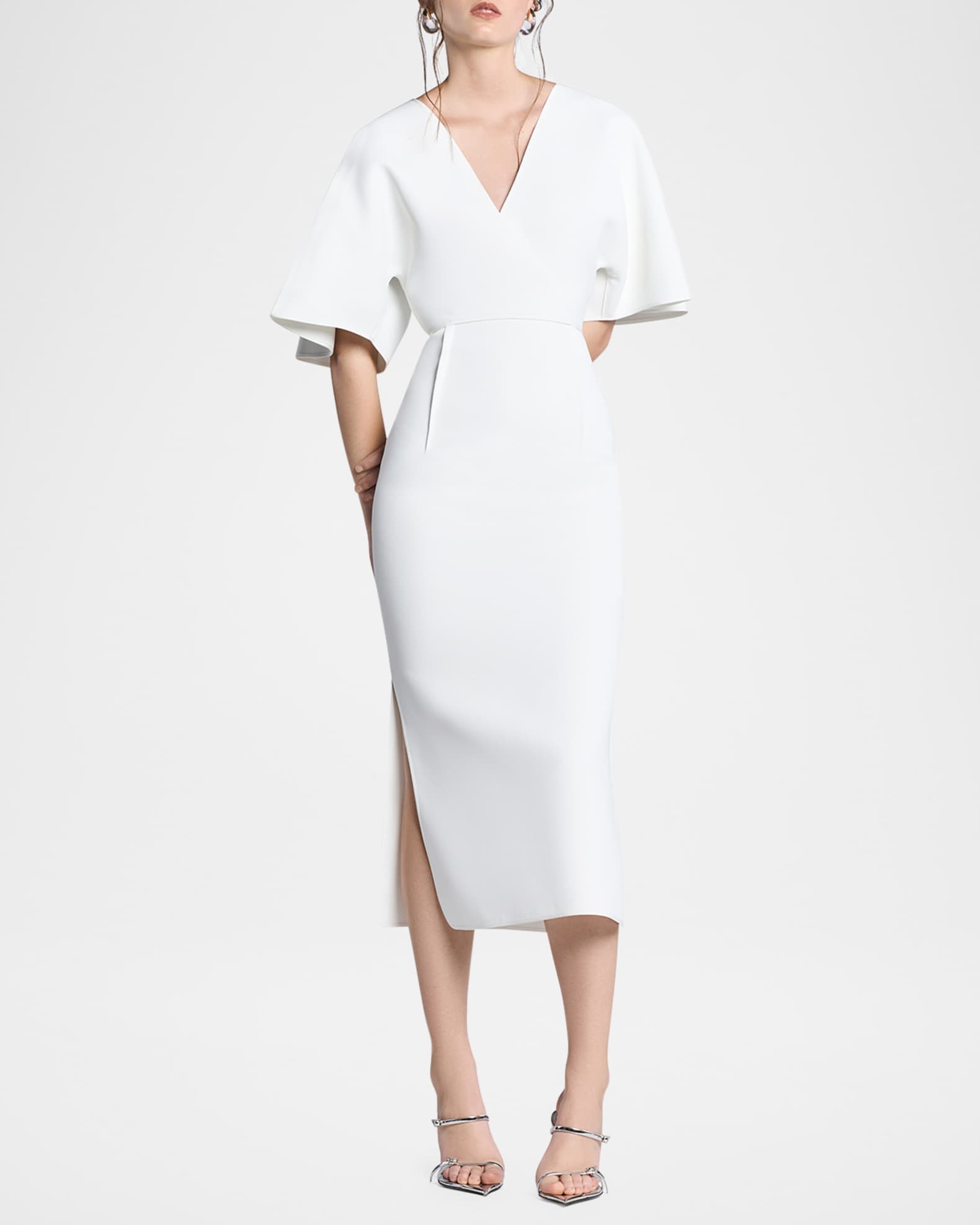 Benefit Flutter-Sleeve Midi Dress 1