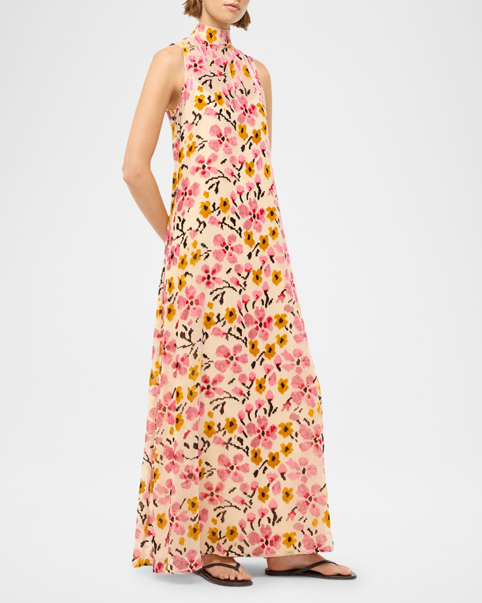 STAUD Blossom Floral Tapestry Albee Dress | Neiman Marcus