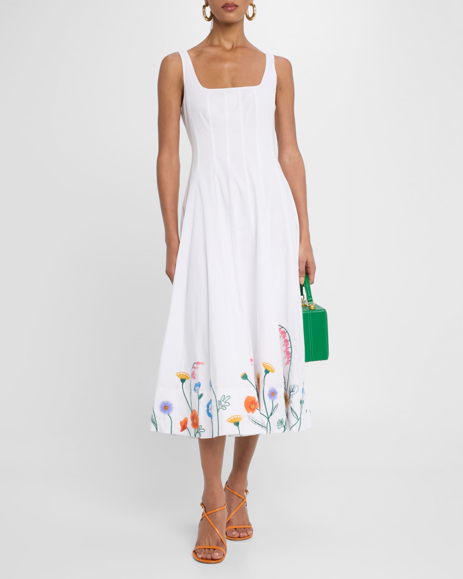 Wells Floral-Embroidered Midi Dress 1