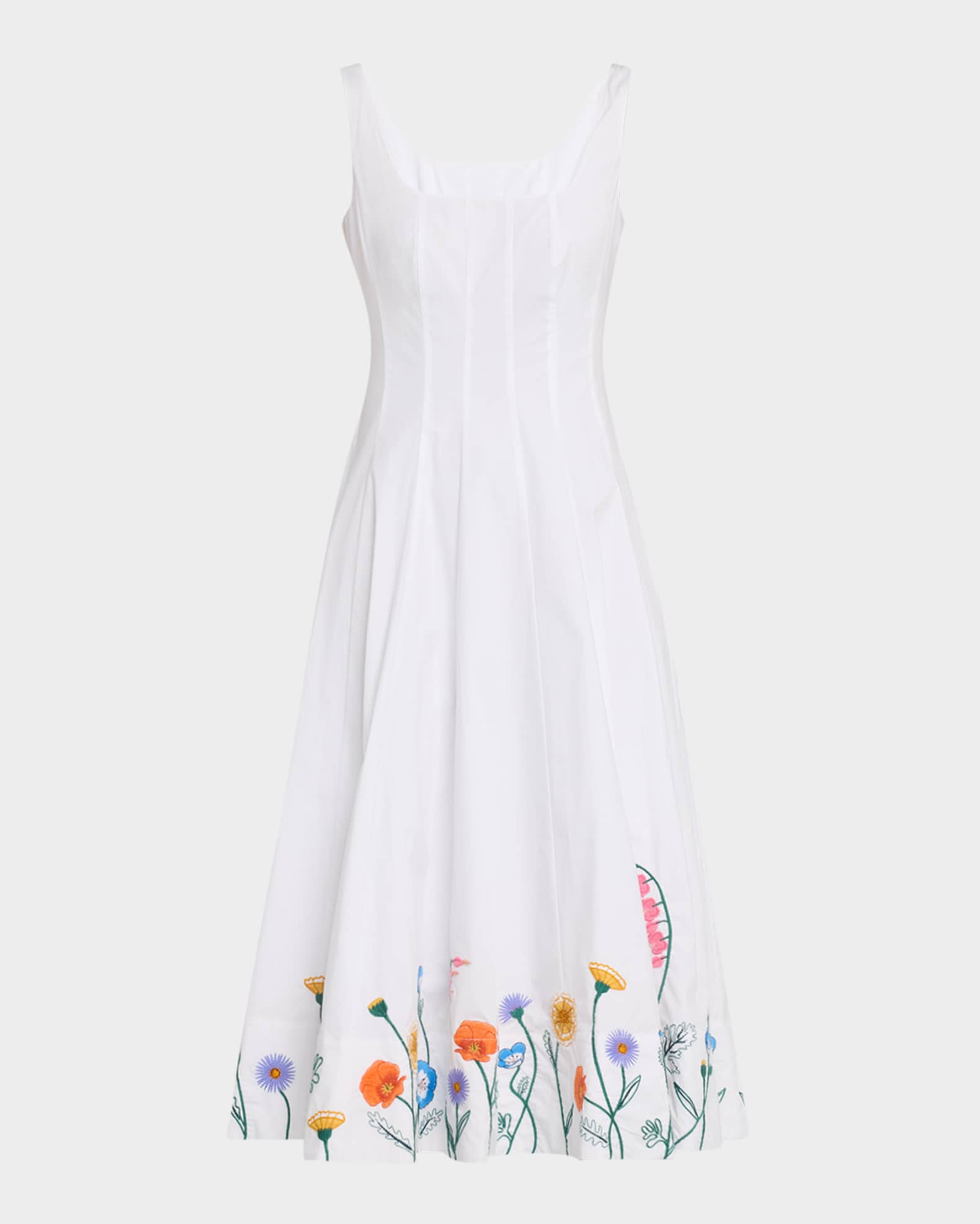 Wells Floral-Embroidered Midi Dress 0