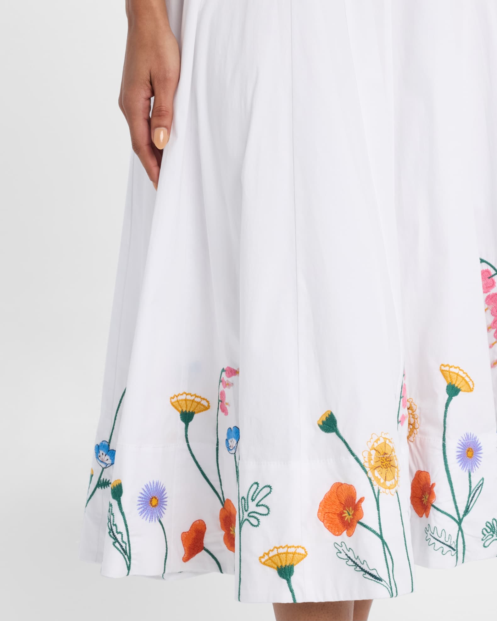 【Staud】 Wellsフローラルコットンミディドレス Staud Wells Floral Cotton Midi-Dress | Saks Fifth Avenue