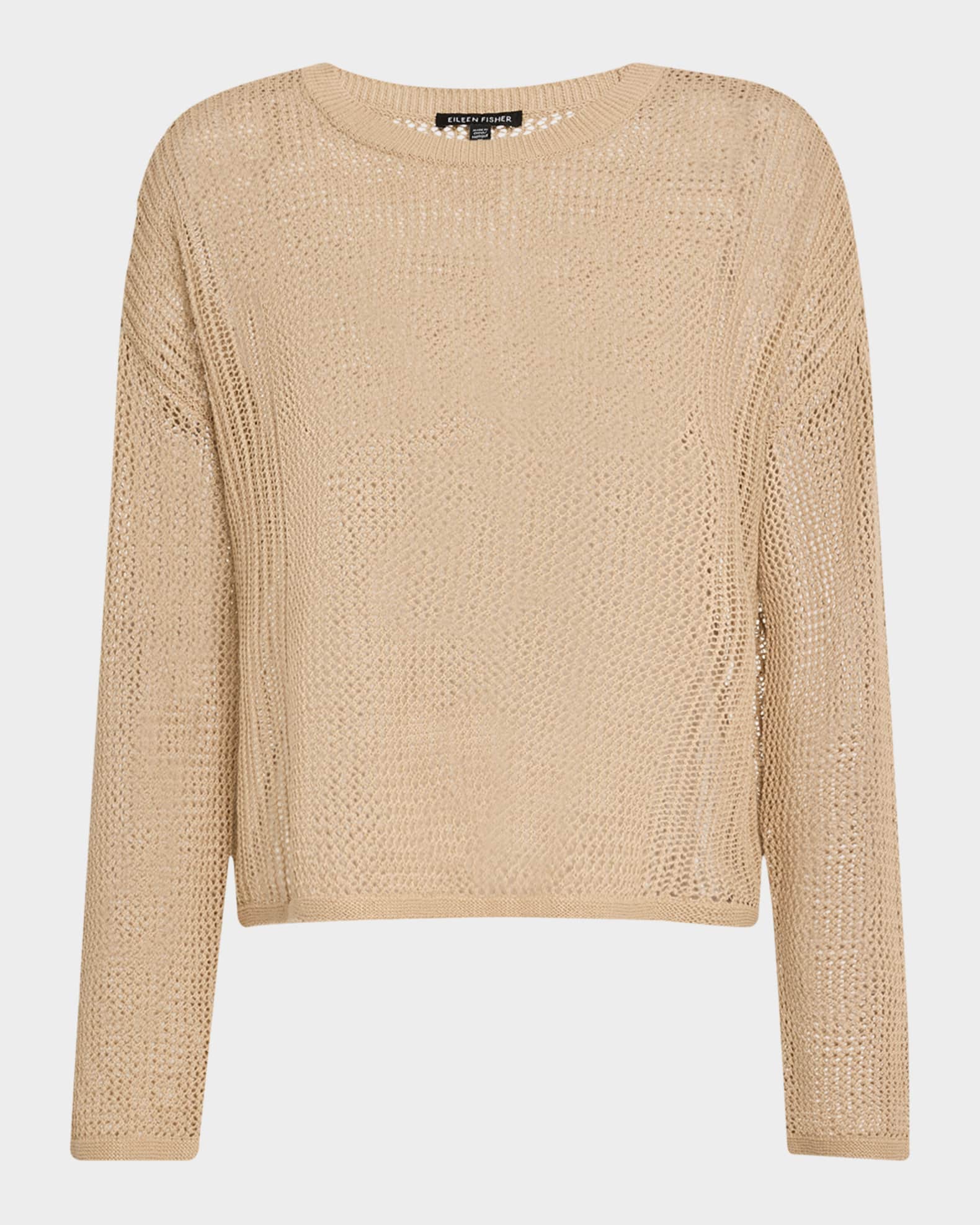 Open-Knit Crewneck Sweater 0