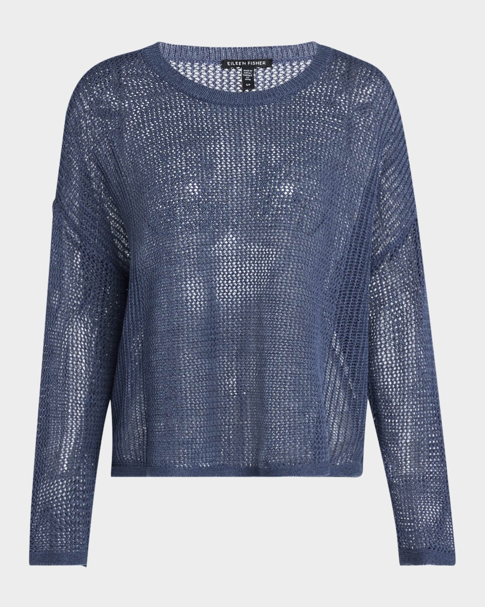 Open-Knit Crewneck Sweater 0