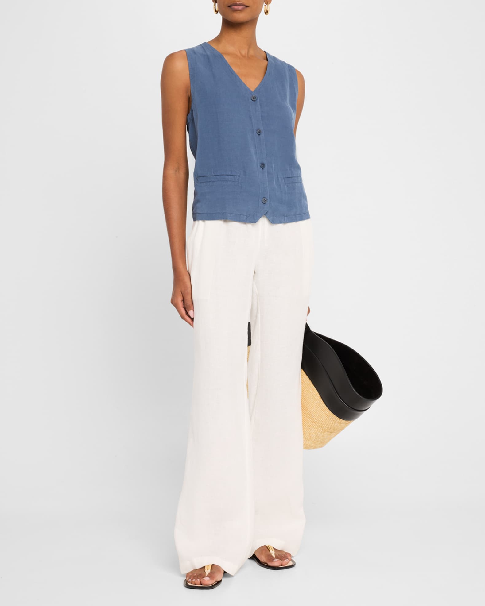 Linen-Silk Twill Vest 1