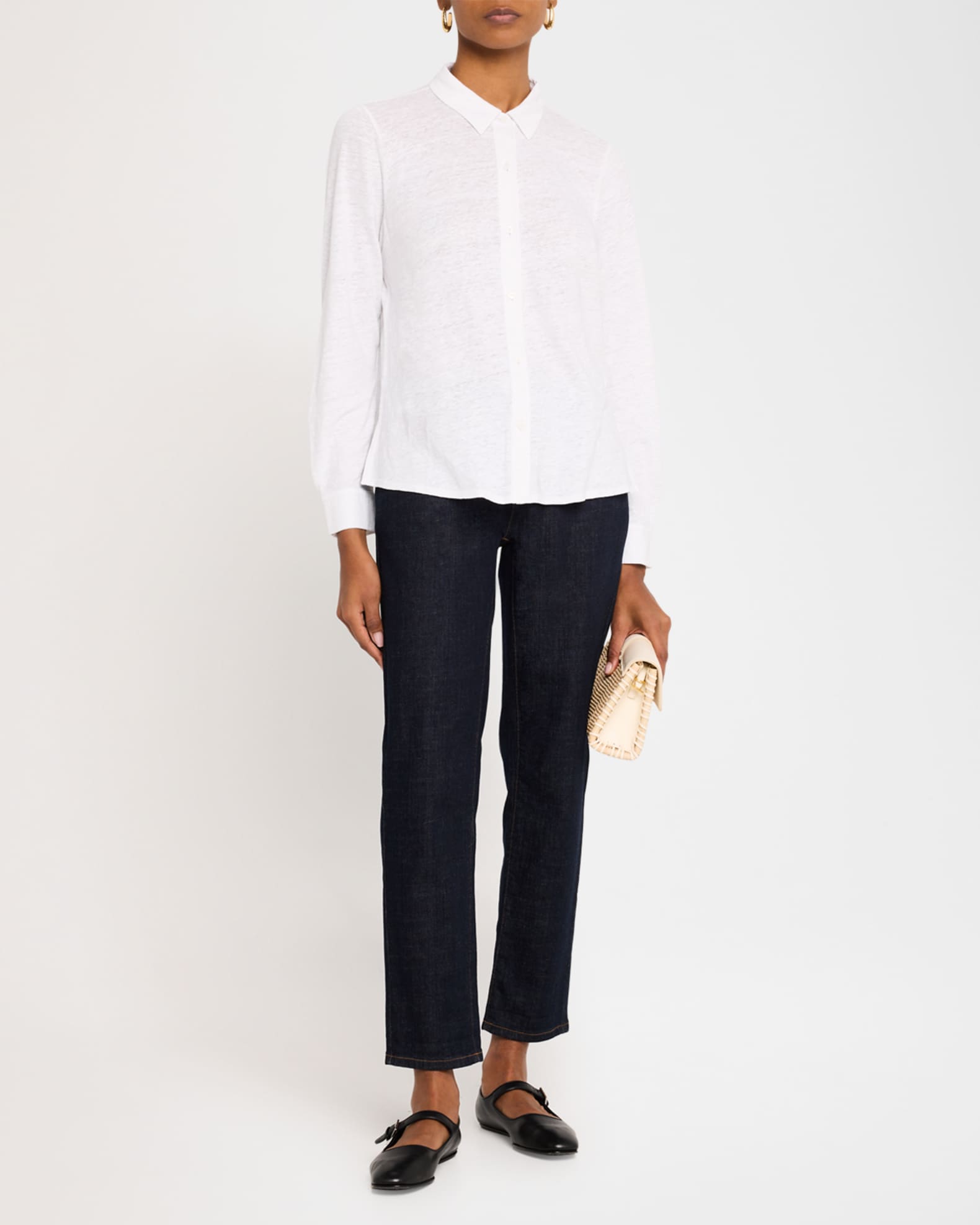 Button-Down Organic Linen Jersey Shirt 1