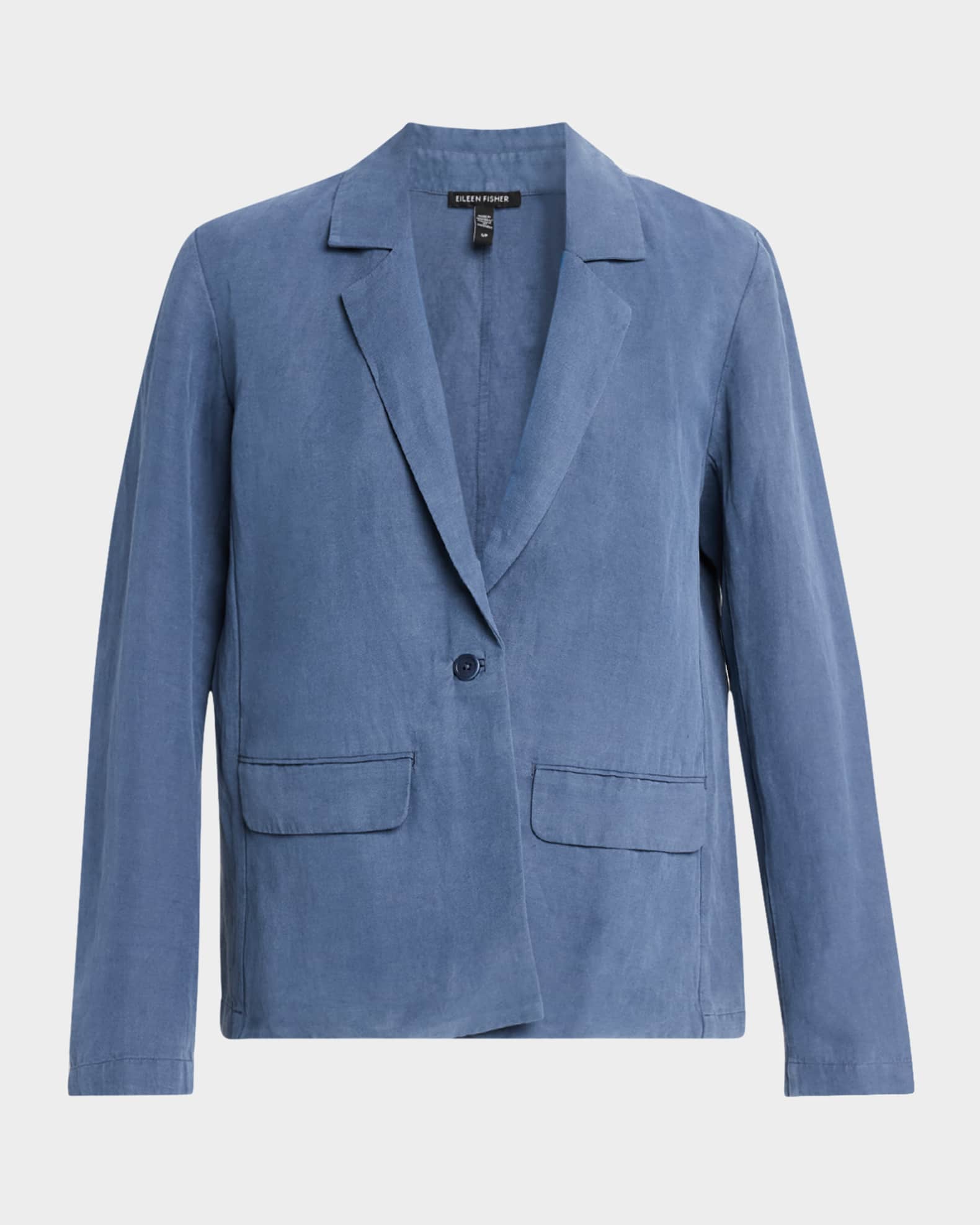 Single-Button Twill Blazer 0