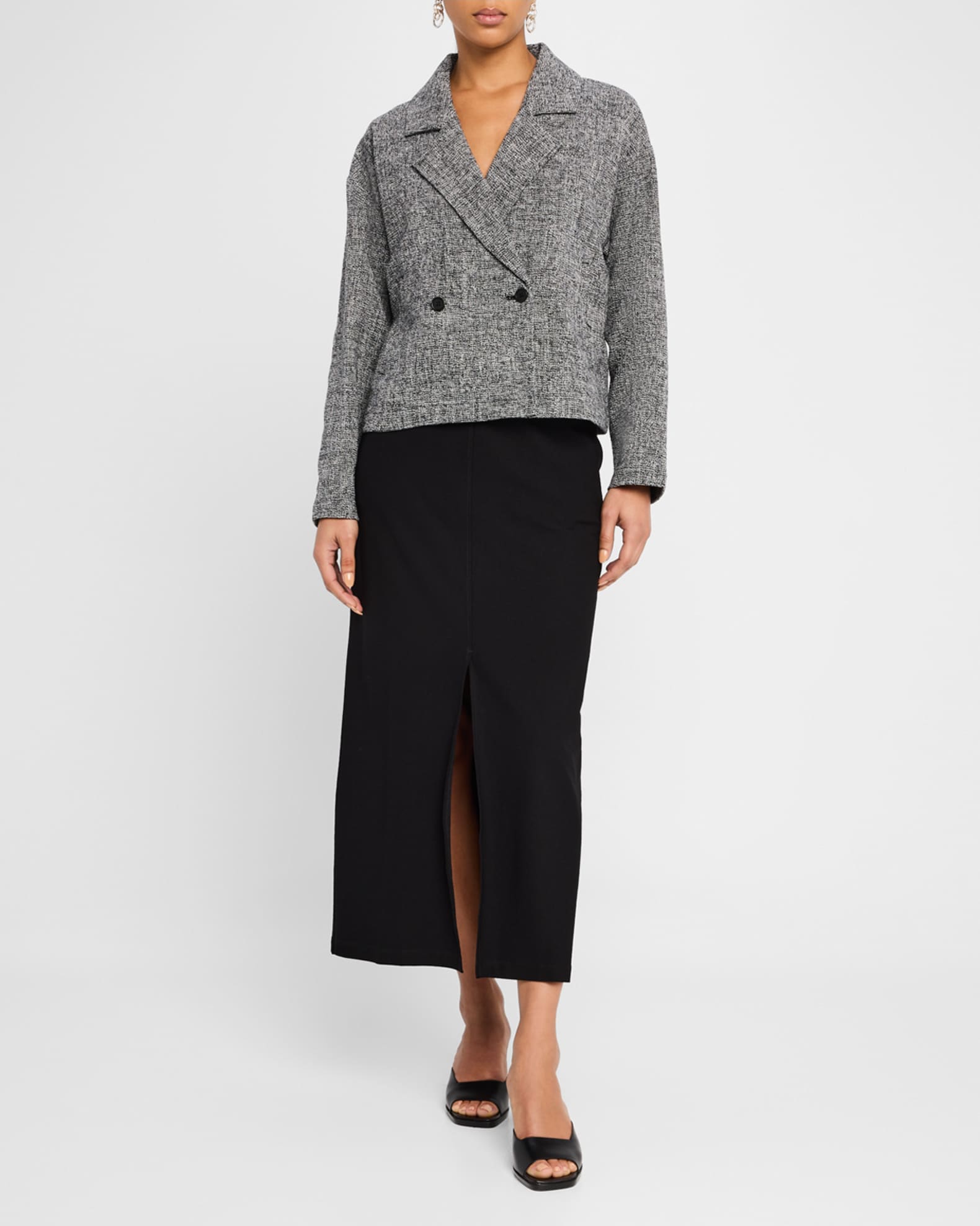 Boxy Organic Cotton Tweed Blazer 1