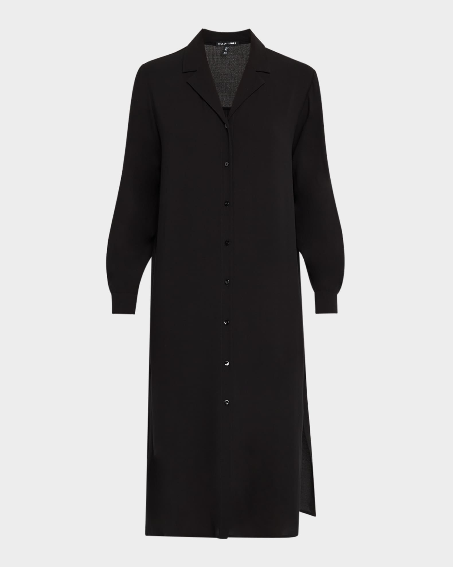 Silk Georgette Crepe Midi Shirtdress 0