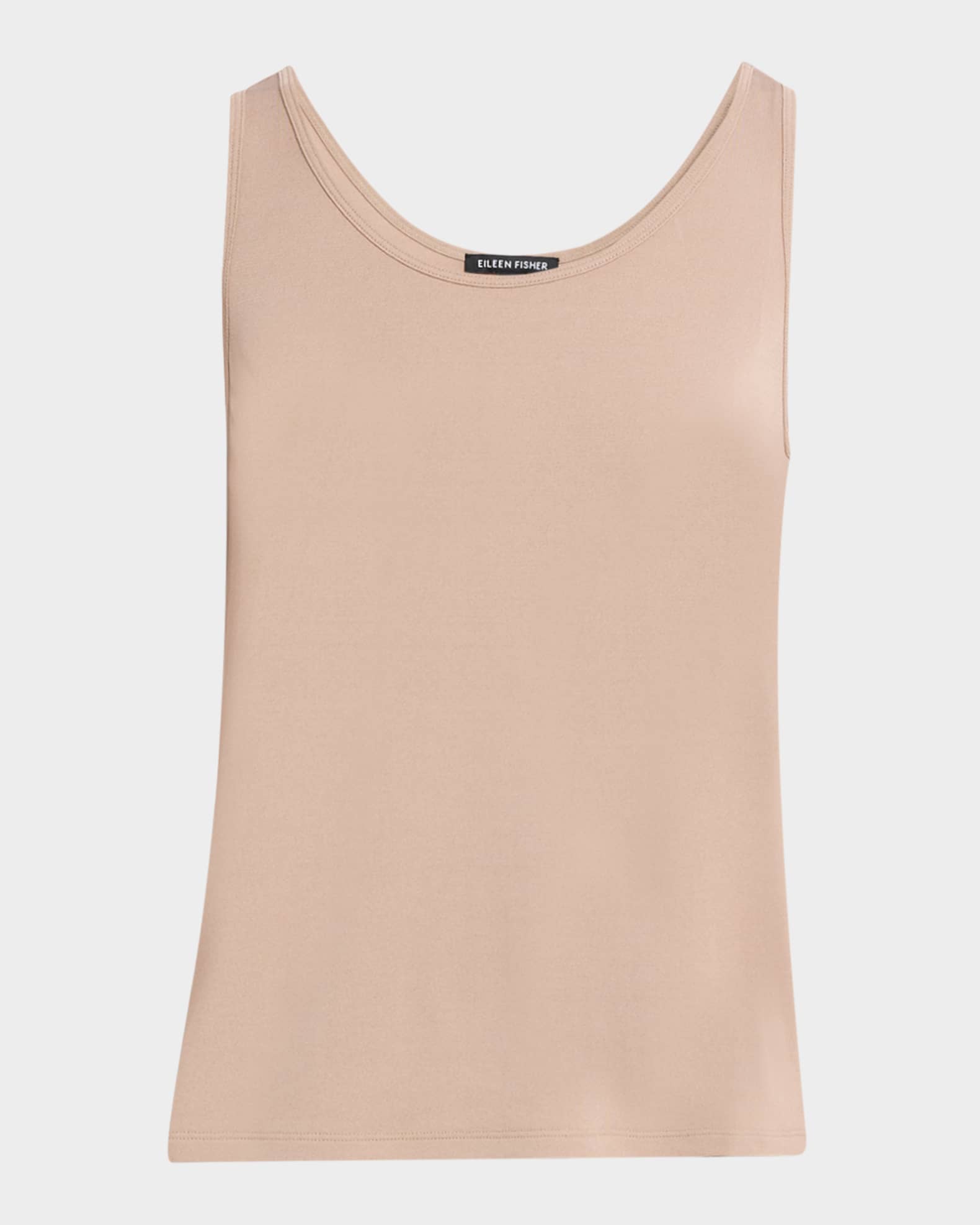 Scoop-Neck Stretch Silk Jersey Tank