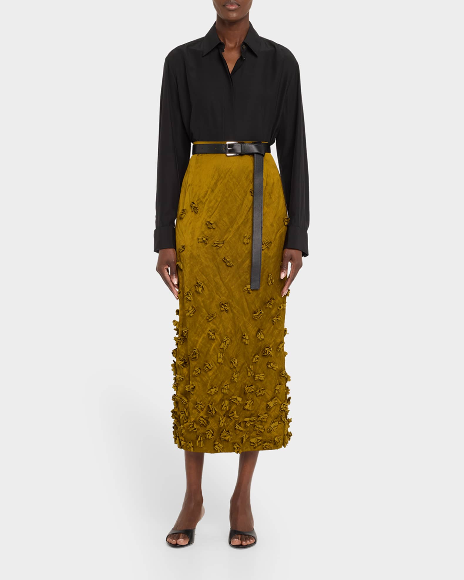 Floral Hand Embroidered Pencil Skirt 1