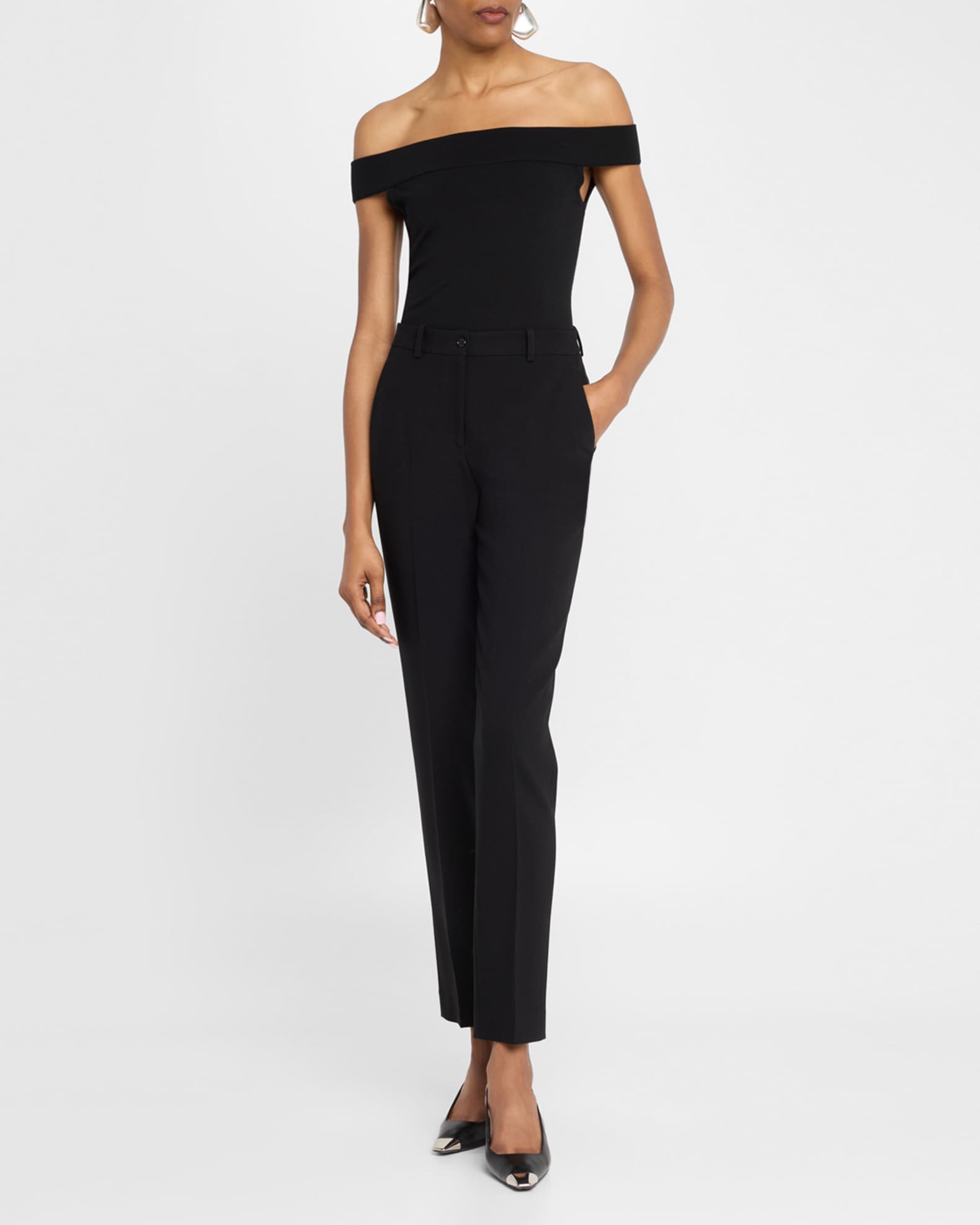 Off-The-Shoulder Superfine Merino Knit Bodysuit 1