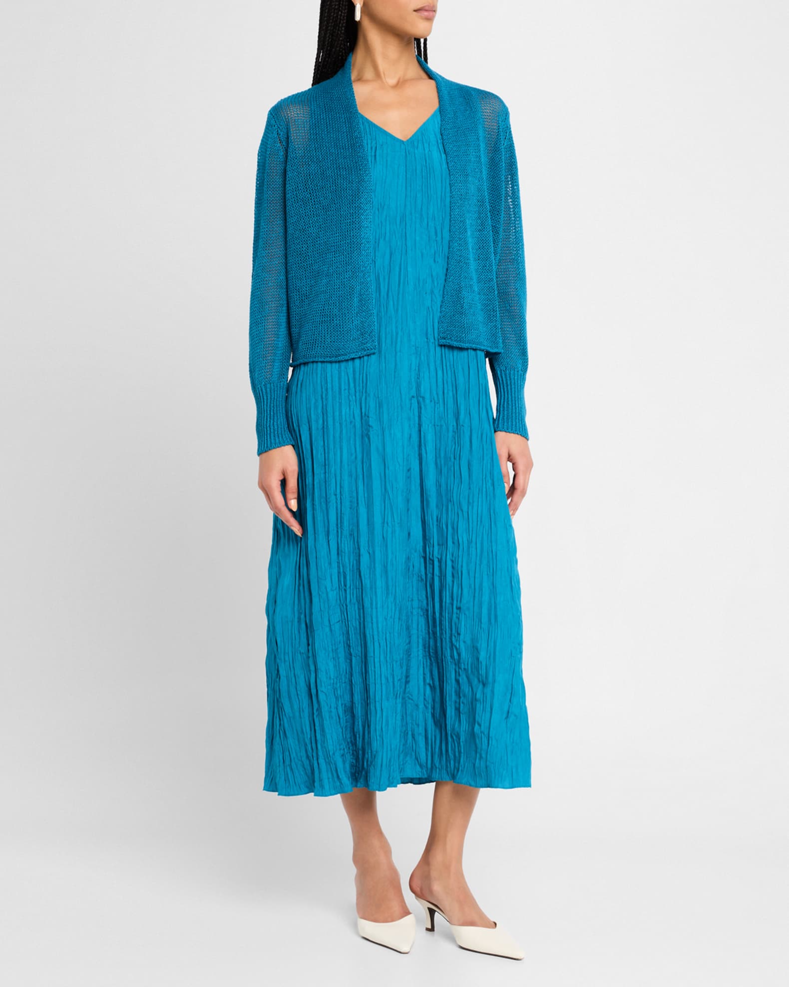 Petite Knit Organic Linen-Cotton Cardigan 1