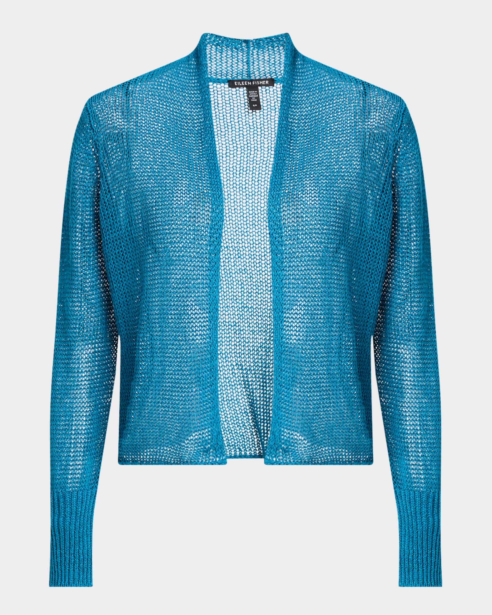 Petite Knit Organic Linen-Cotton Cardigan 0