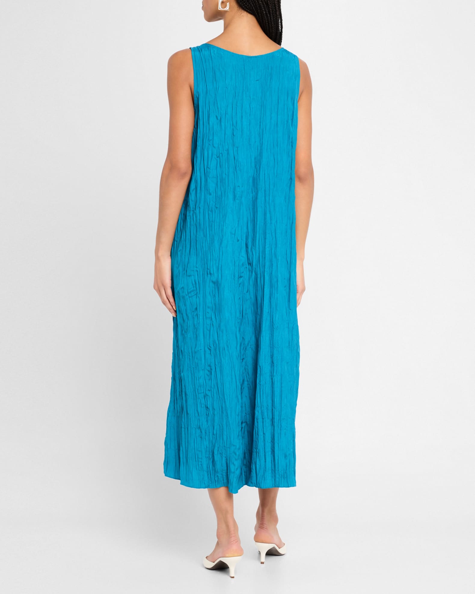 eileen fisher blue dress Eileen Fisher Cotton Ripple Lantern Dress- Ink main image 0