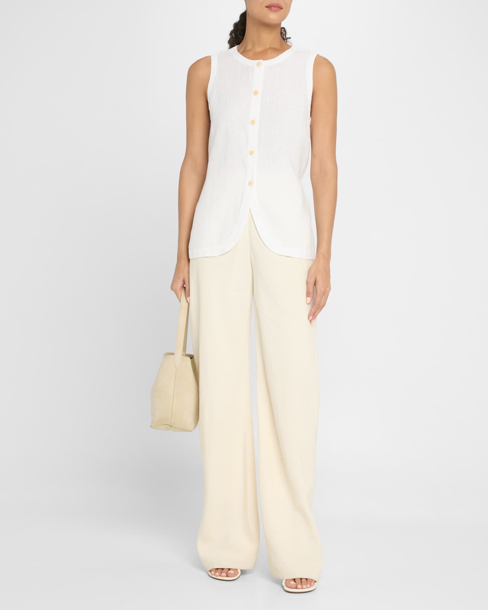 Button-Down Organic Linen Vest 1