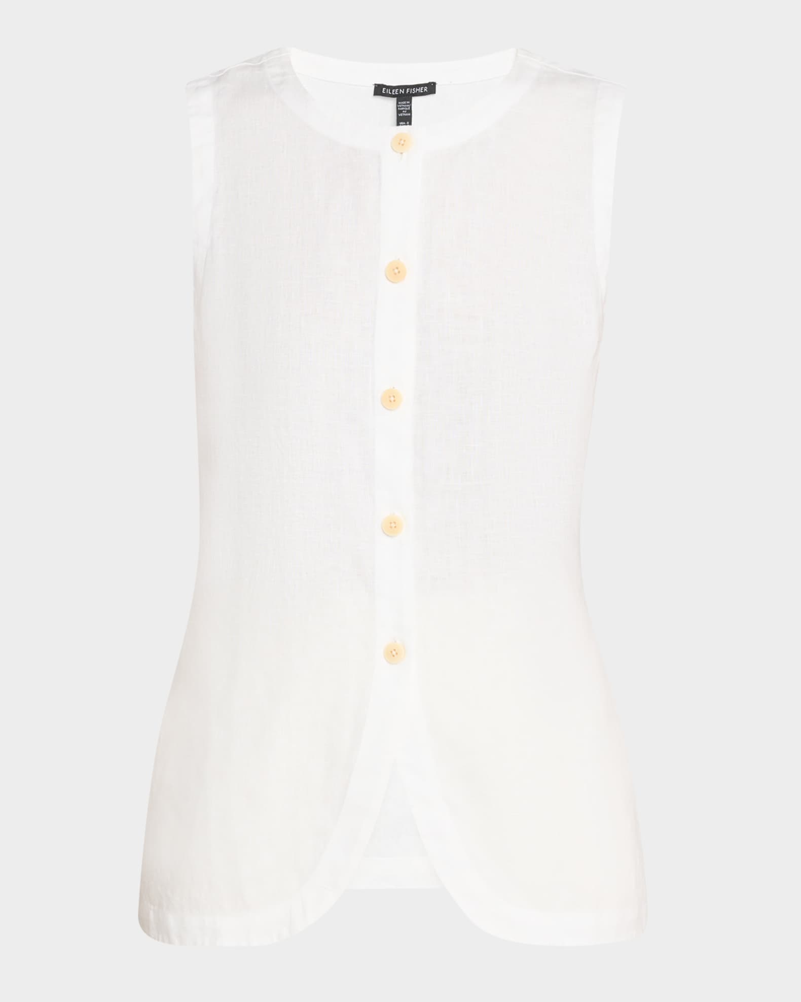 Button-Down Organic Linen Vest 0