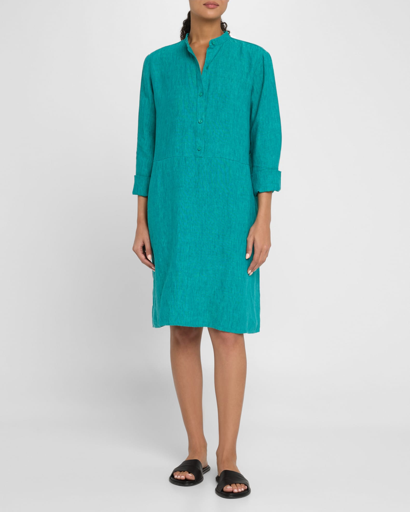Organic Linen Shift Shirtdress 1