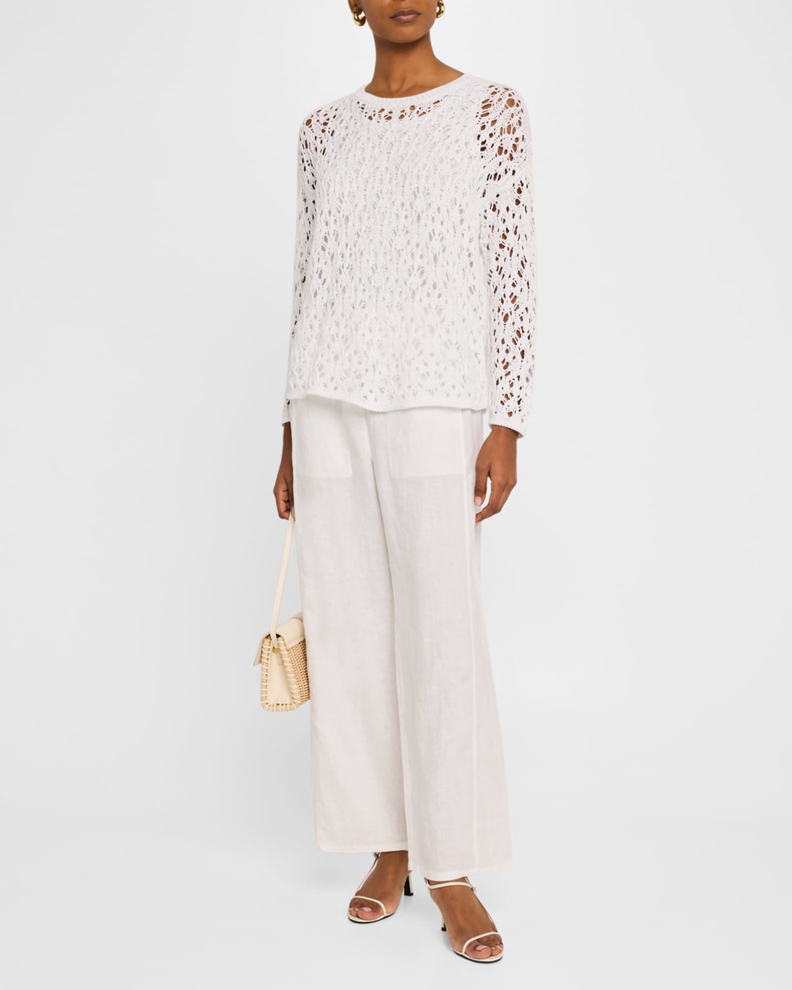 Wide-Leg Organic Linen Ankle Pants 1