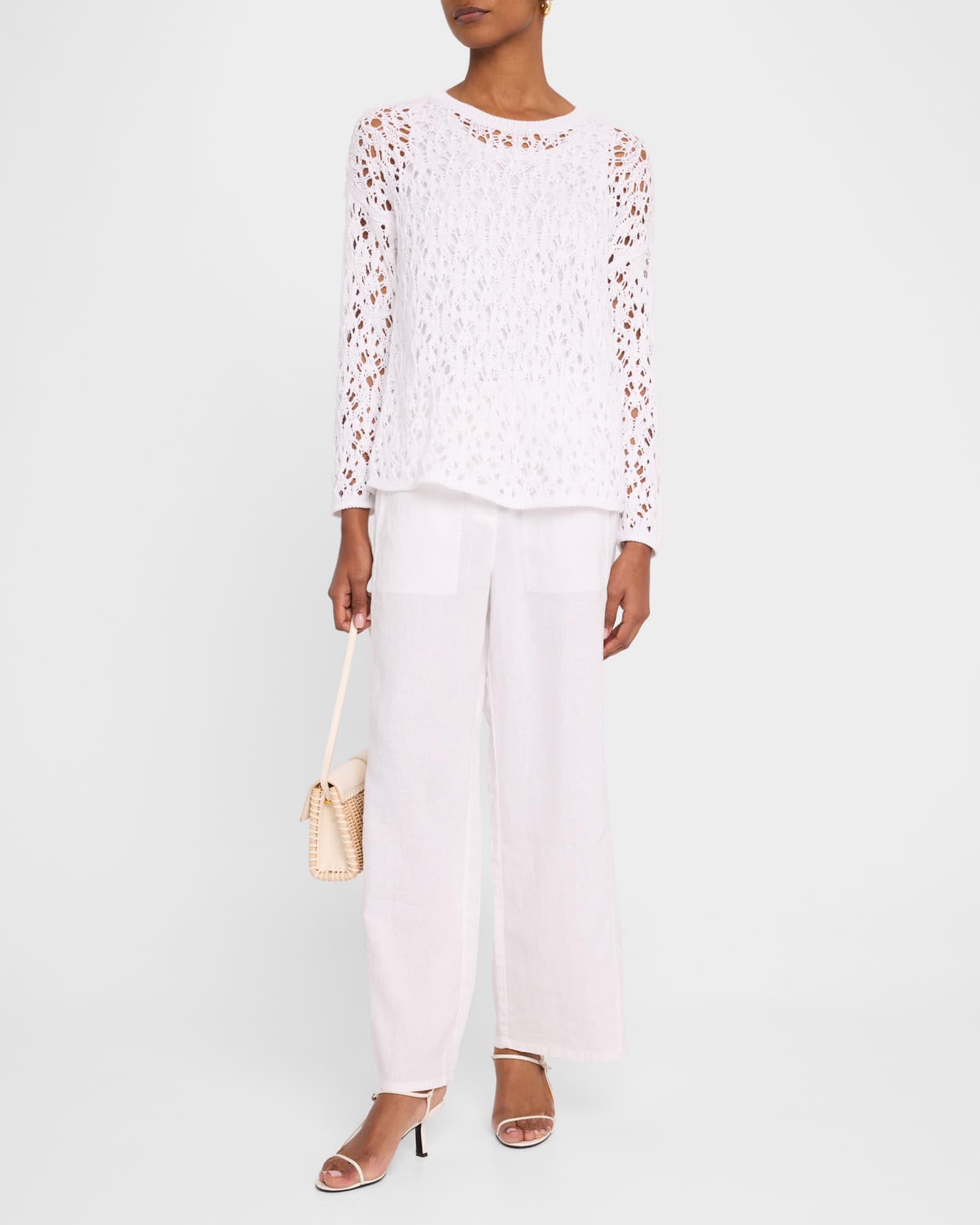 Crewneck Open-Knit Organic Cotton Sweater 1