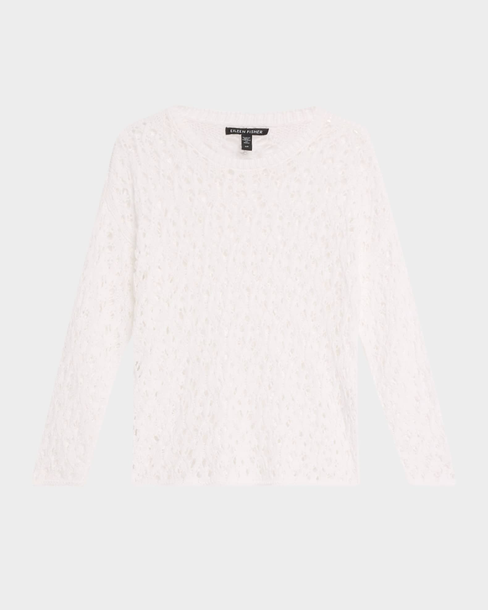 Crewneck Open-Knit Organic Cotton Sweater 0