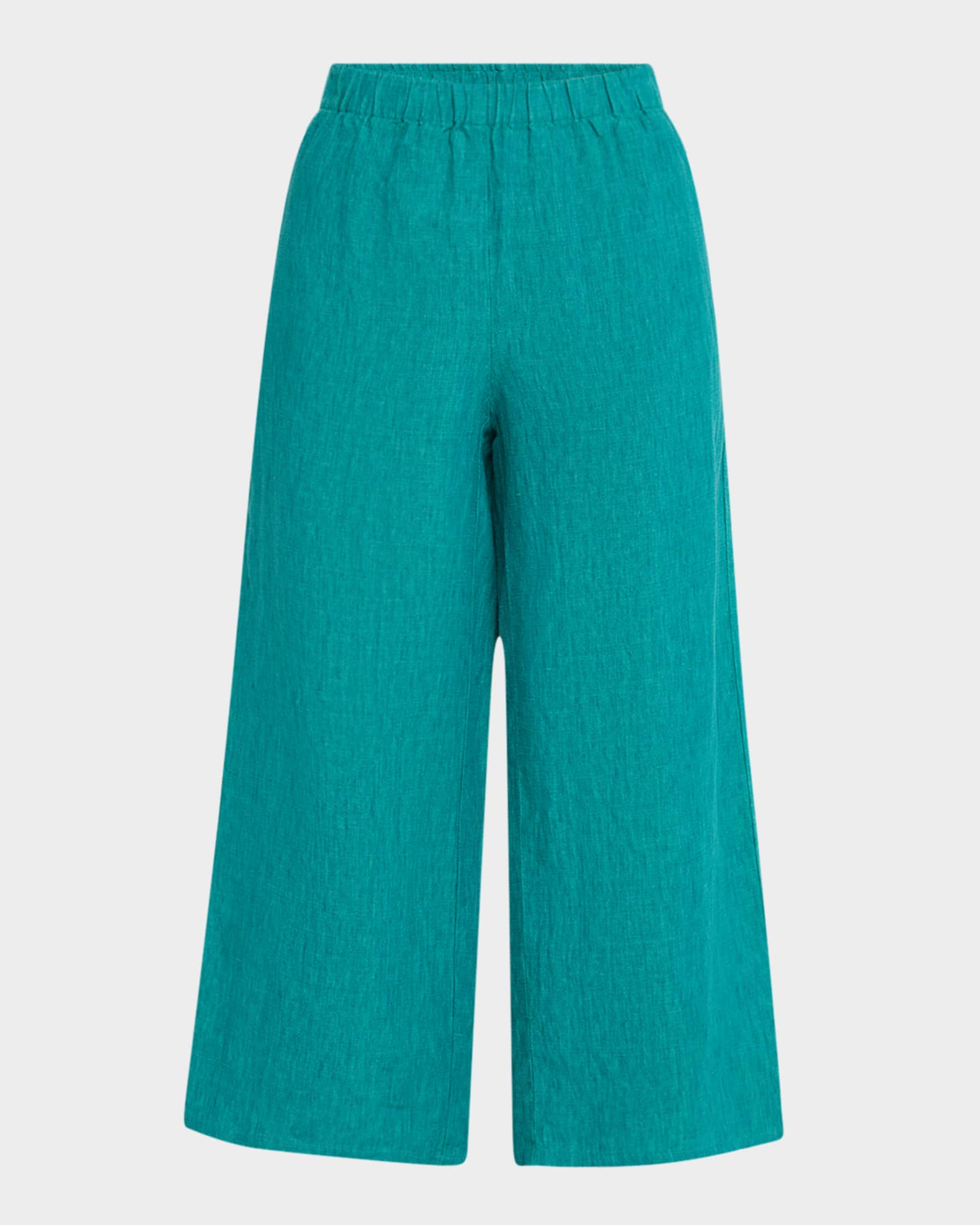 Cropped Wide-Leg Organic Linen Pants 0
