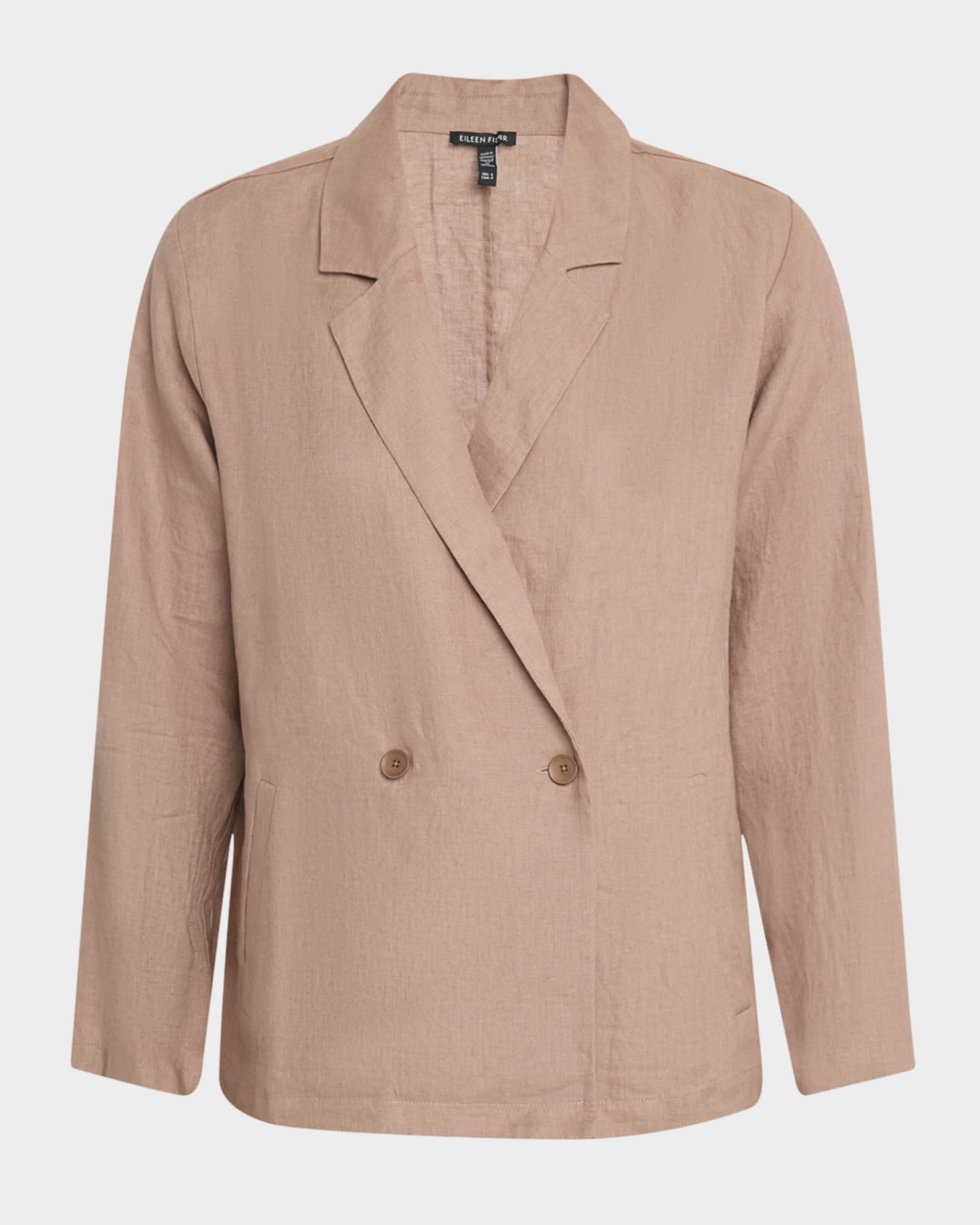 Double-Breasted Organic Linen Blazer 0
