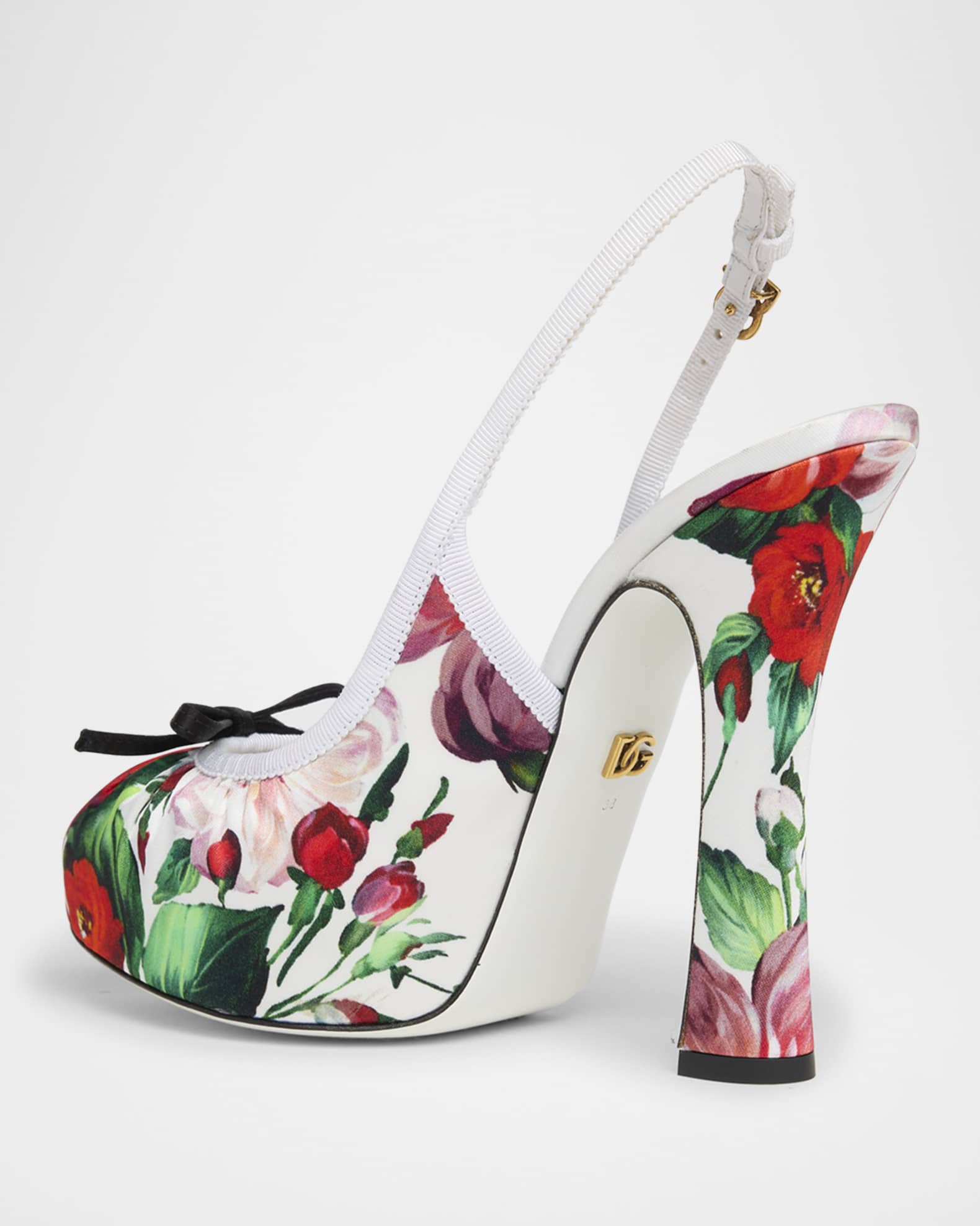 Slingback Floral Ballerina Stiletto Pumps 1