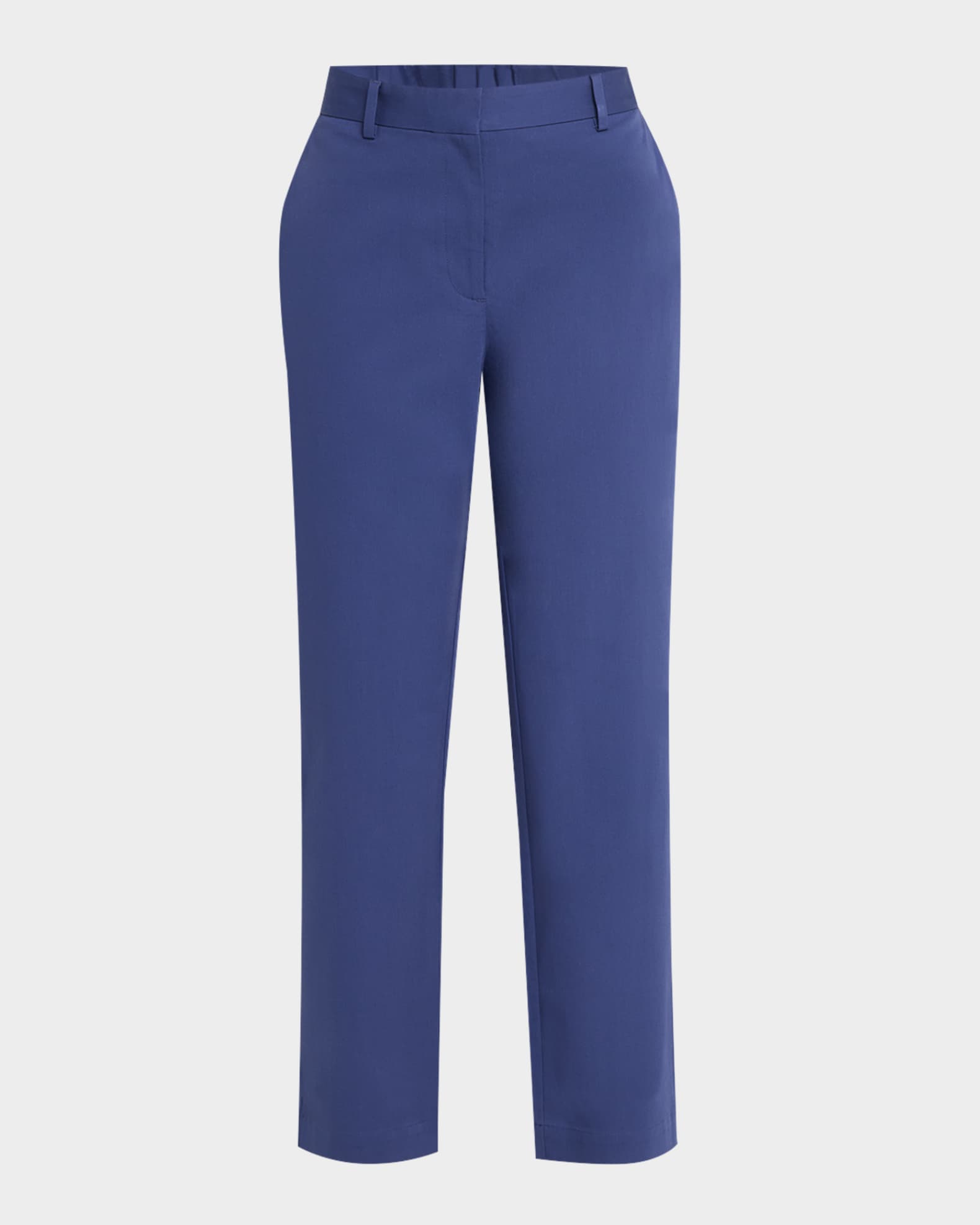 Cropped Stretch Cotton Twill Trousers 0