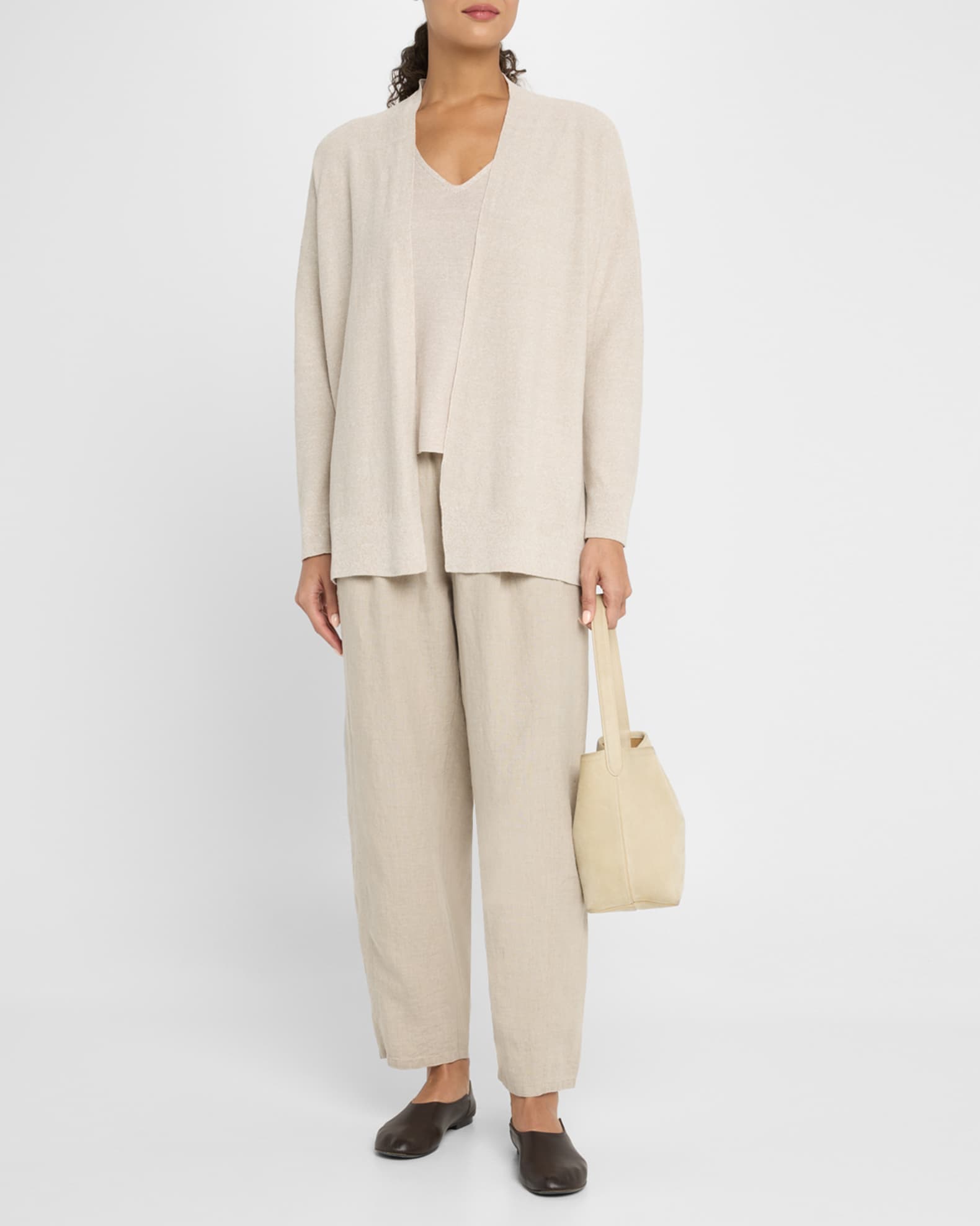 Eileen Fisher Women's Organic Linen & Organic Cotton Hooded Sweater Purple Size Small