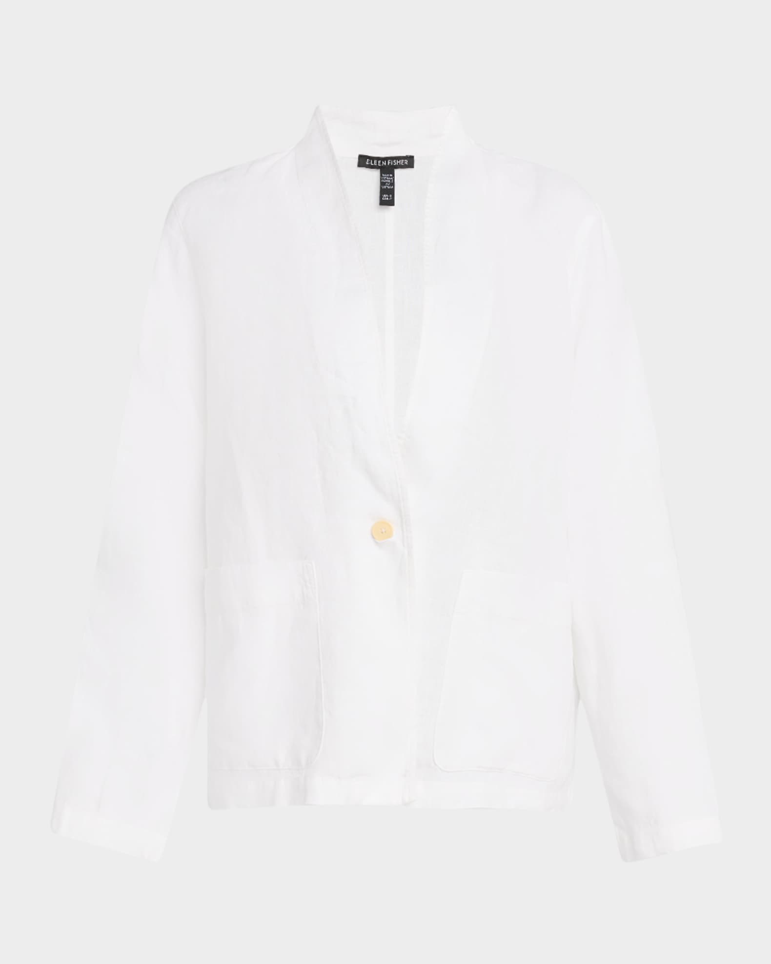 Single-Button Organic Linen Jacket 0
