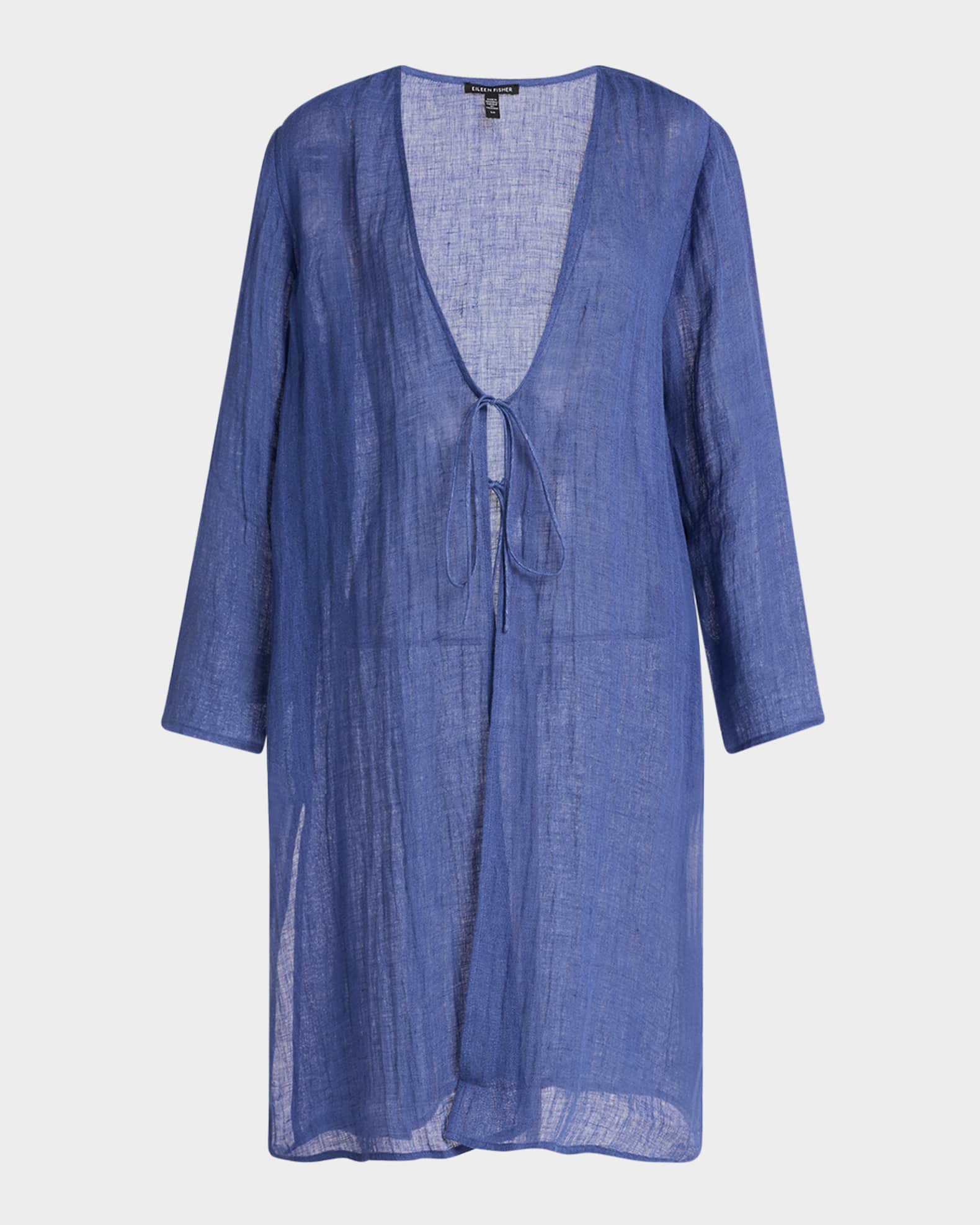 Tie-Front Gauzy Organic Linen Jacket 0