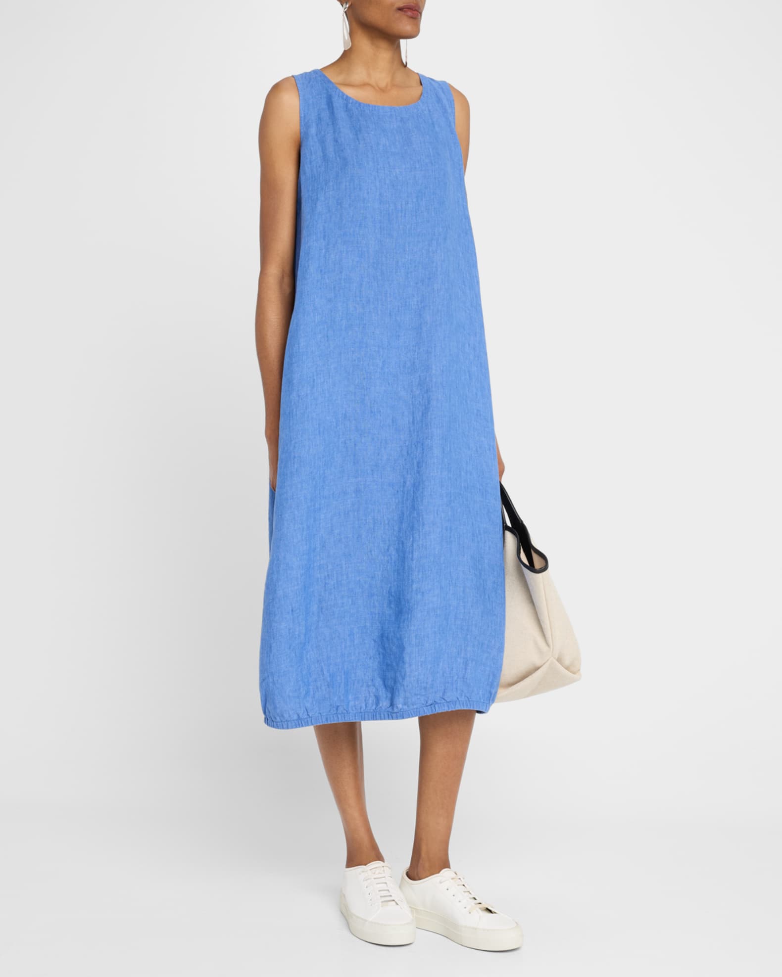 Sleeveless Organic Linen Midi Dress 1