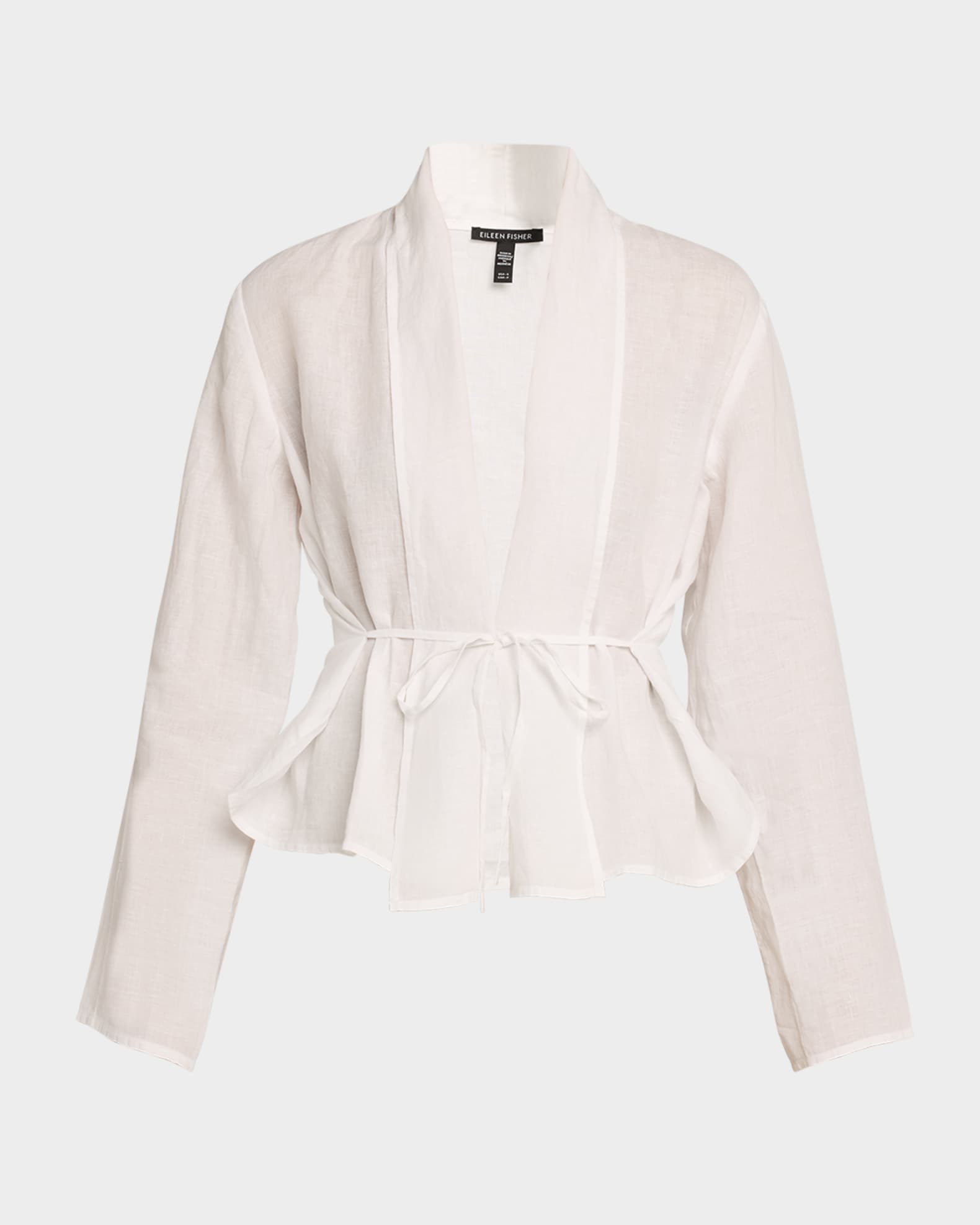 Shawl-Collar Lightweight Organic Linen Jacket 0