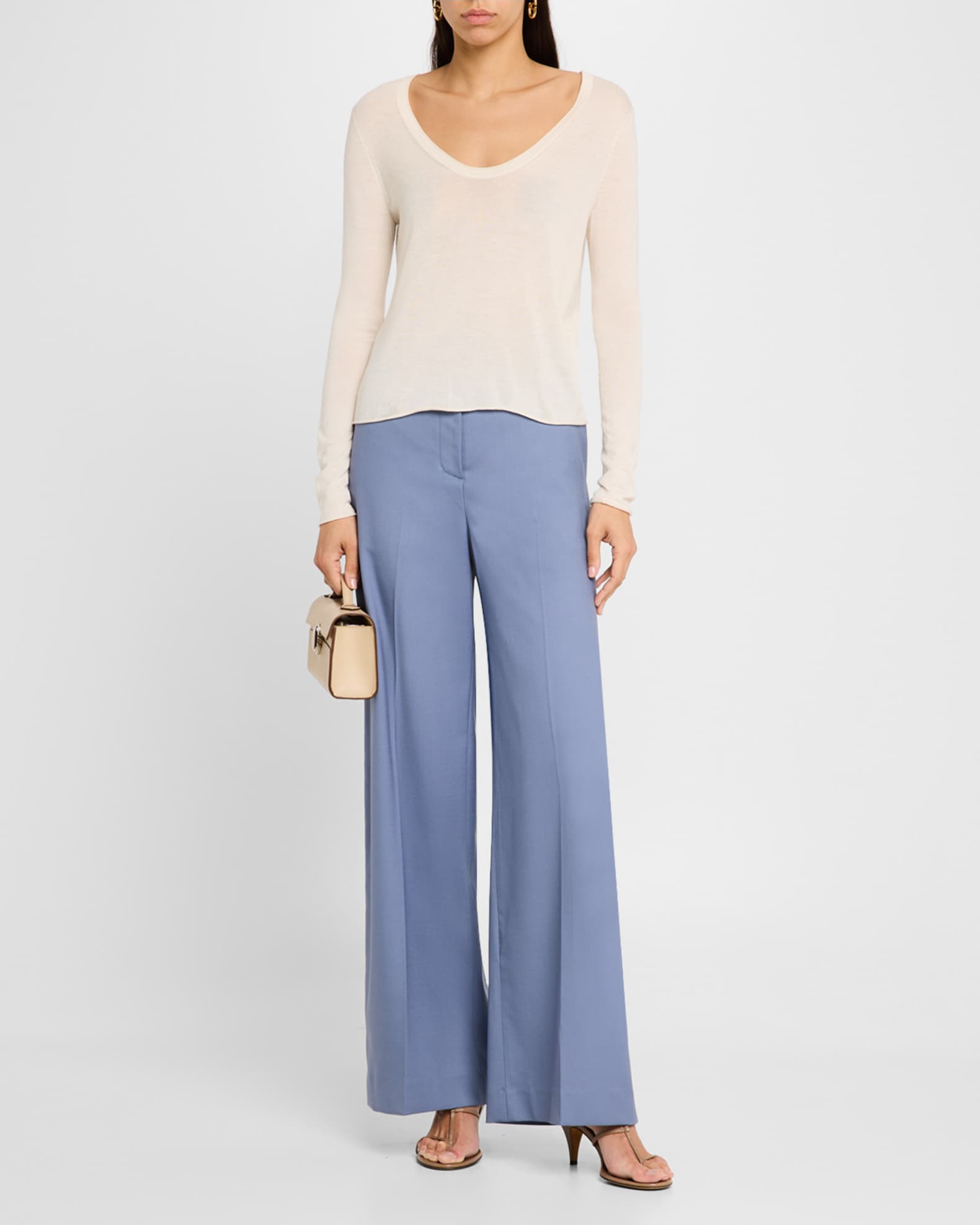 Scoop-Neck Knit T-Shirt 1