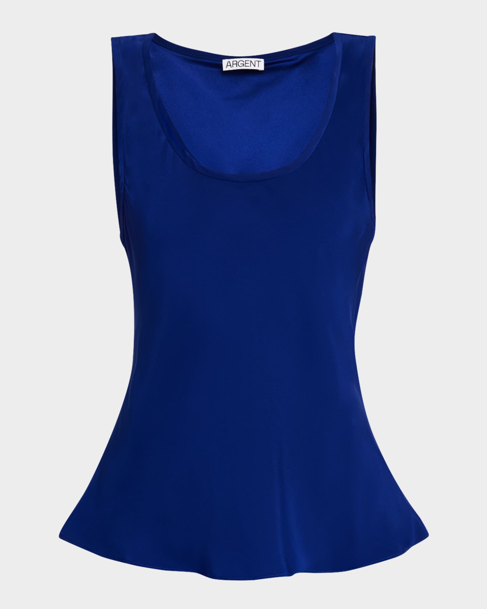 Scoop-Neck Silk Charmeuse Tank 0
