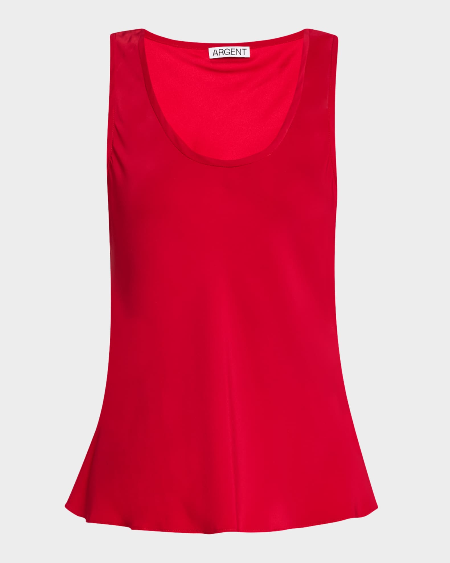 Scoop-Neck Silk Charmeuse Tank 0