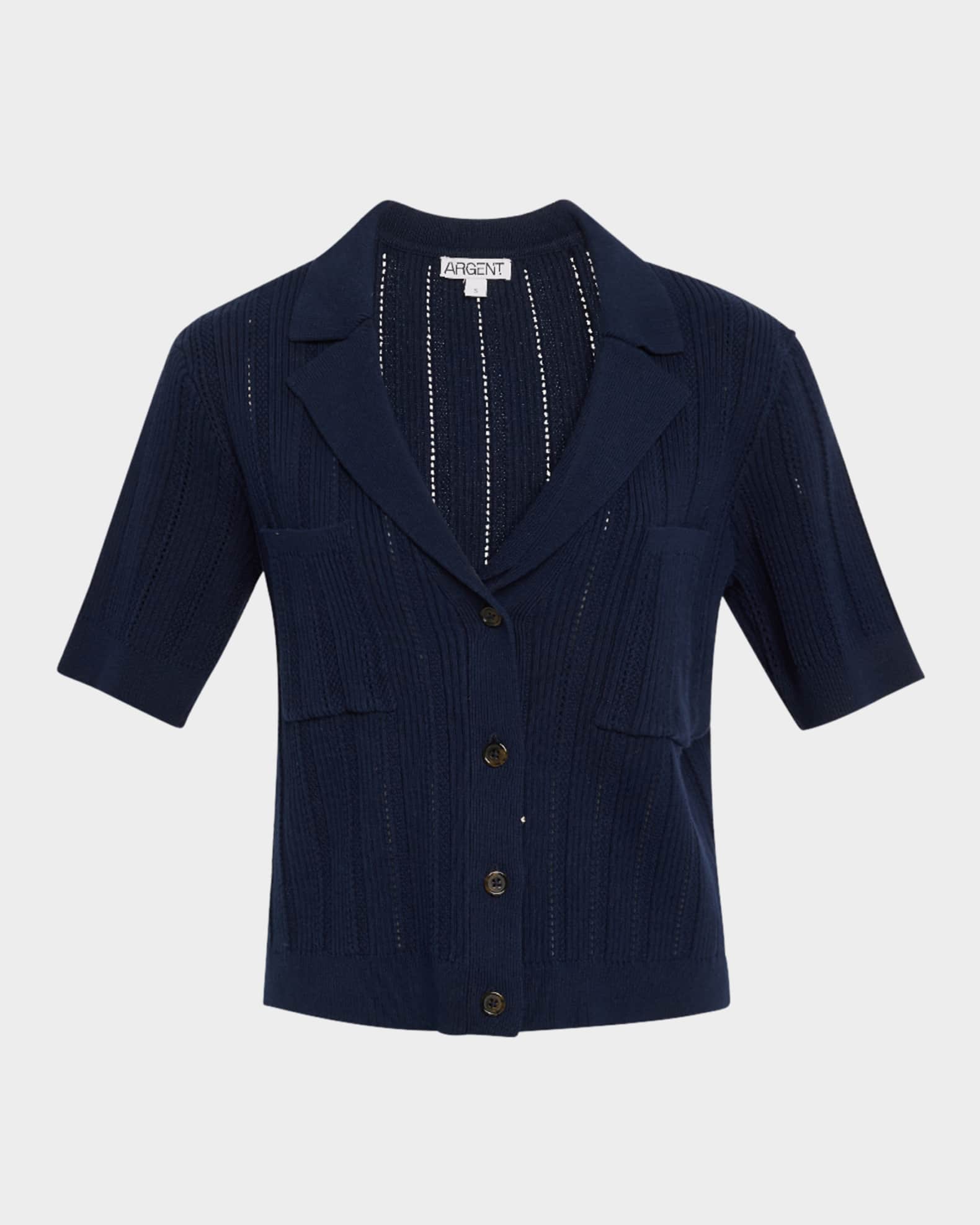 Pointelle & Ribbed Knit Top 0