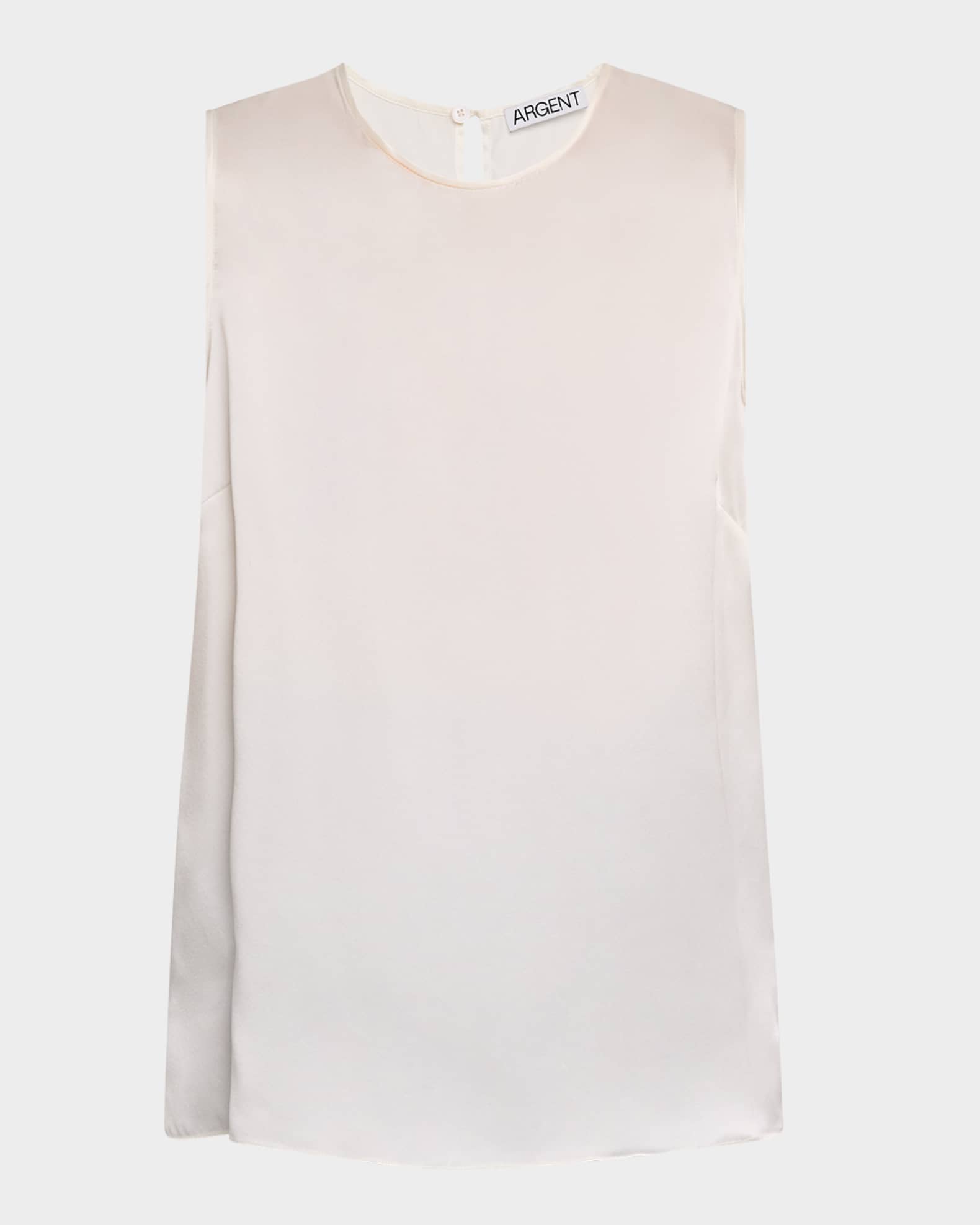 Sleeveless Silk Charmeuse Tank 0