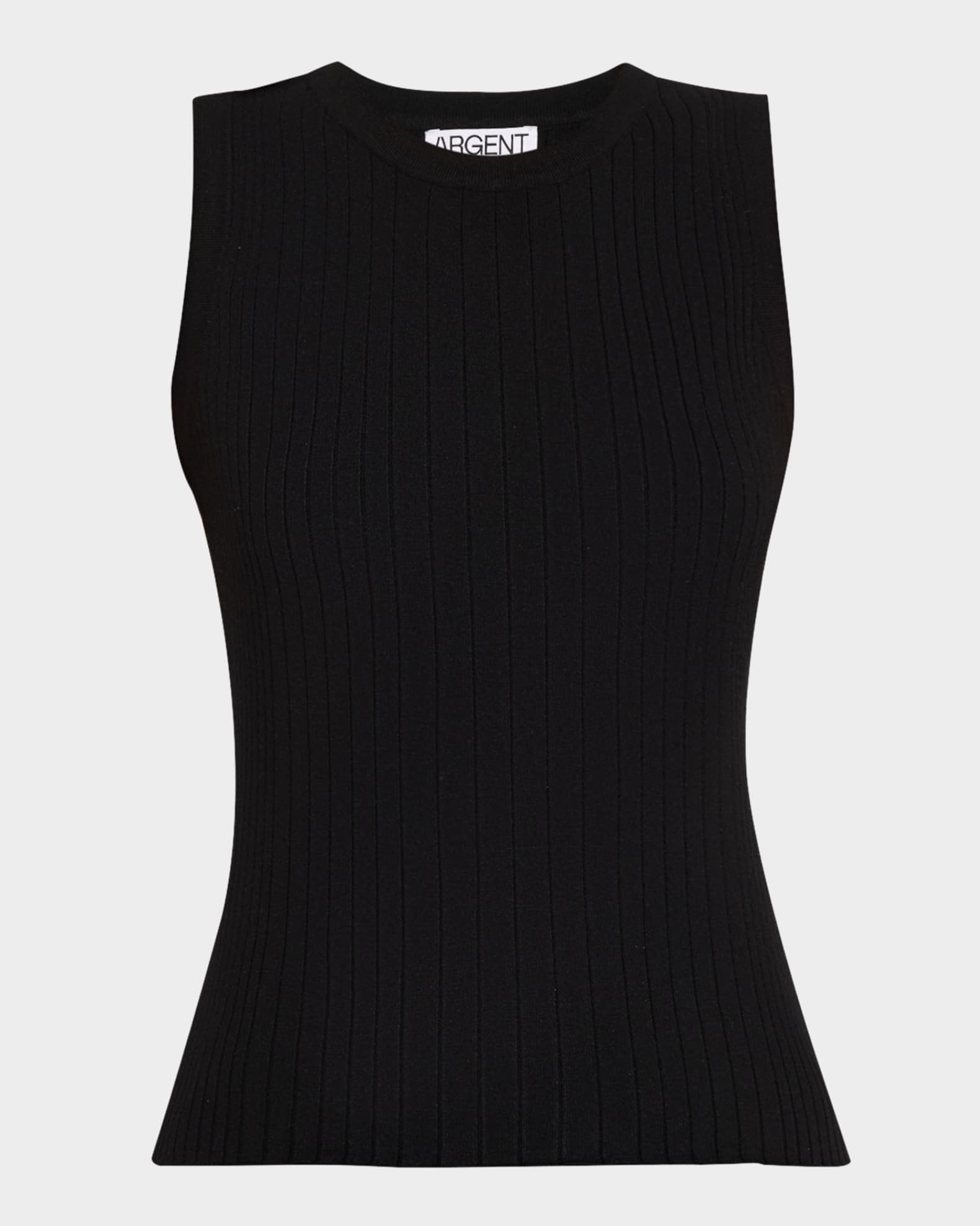 Crewneck Ribbed Knit Tank 0