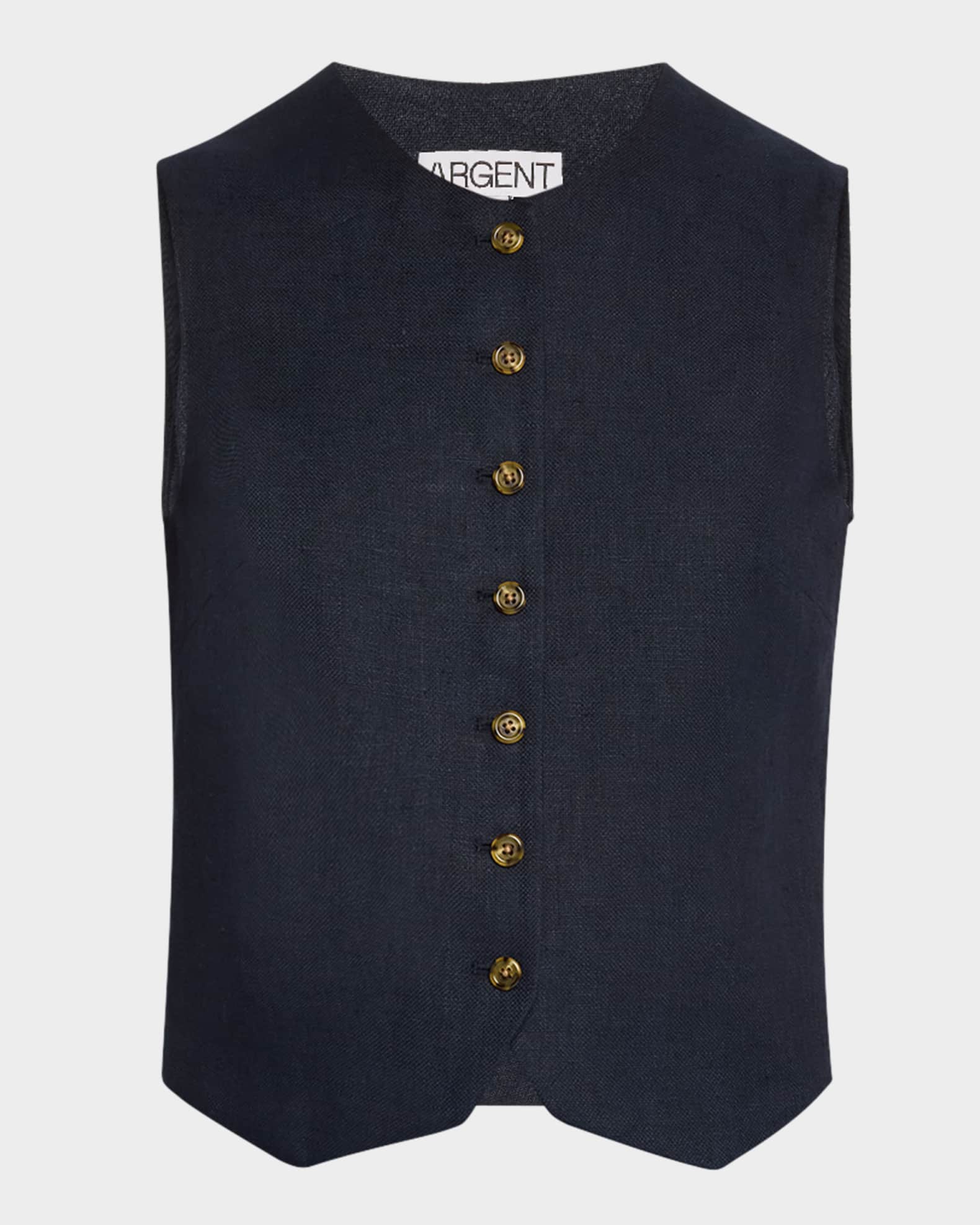 Basketweave Linen Waistcoat 0