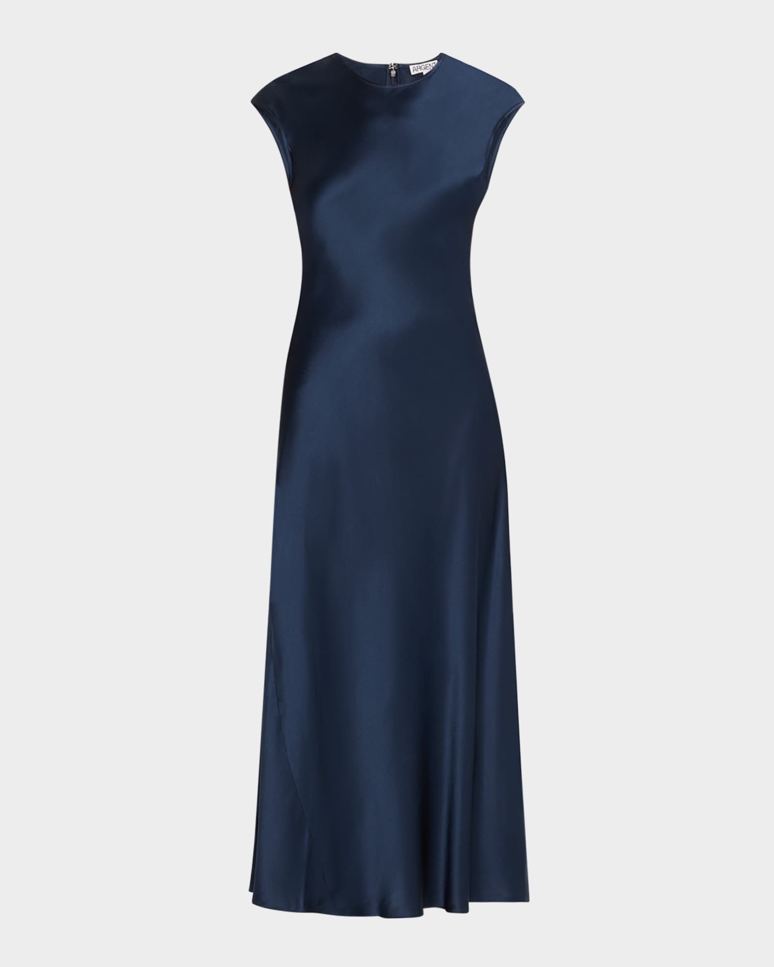 Cap-Sleeve Silk Charmeuse Maxi Dress 0