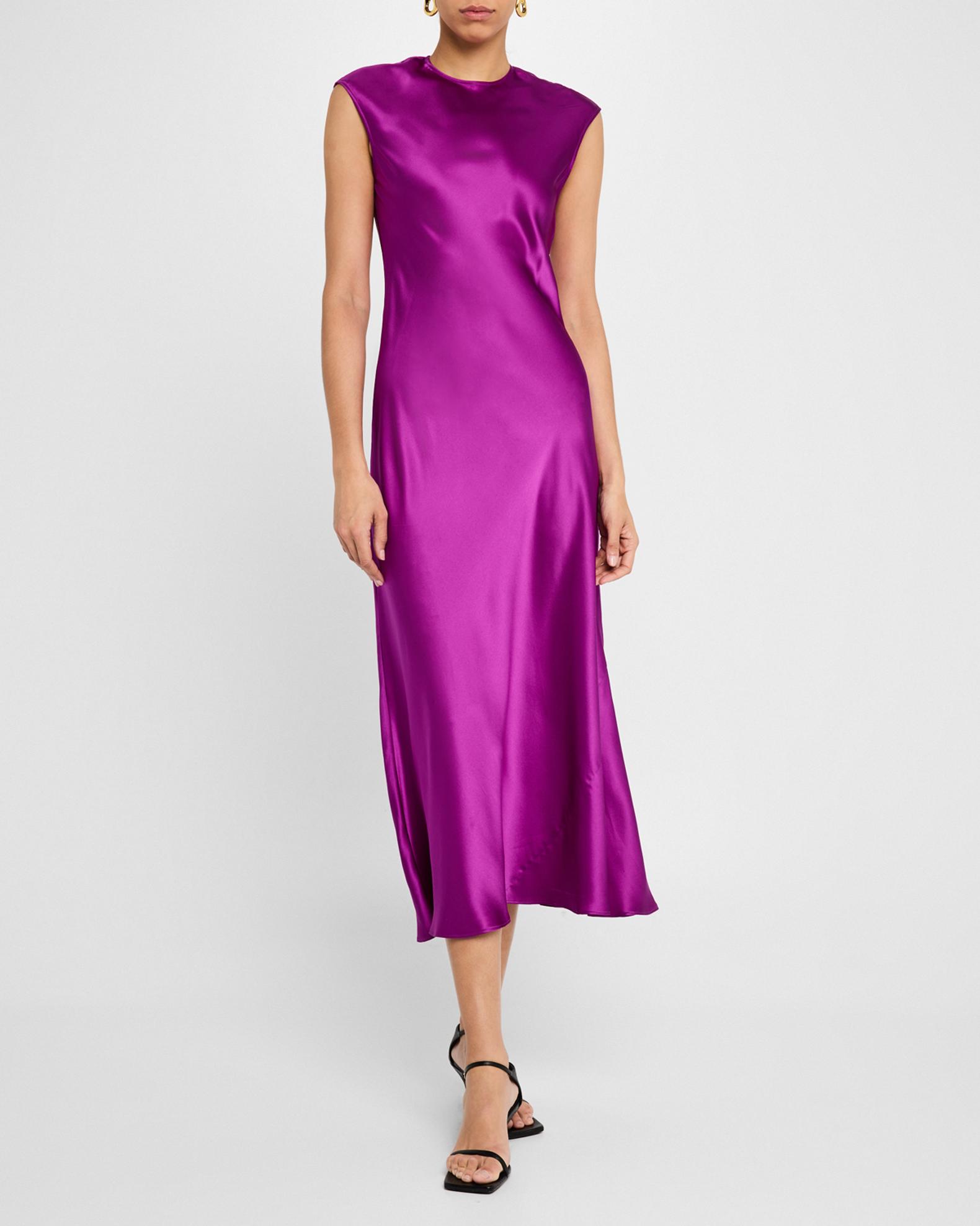 Lace-Trimmed Organic Silk Charmeuse Maxi Dress Gentle beautiful and grand main image 0